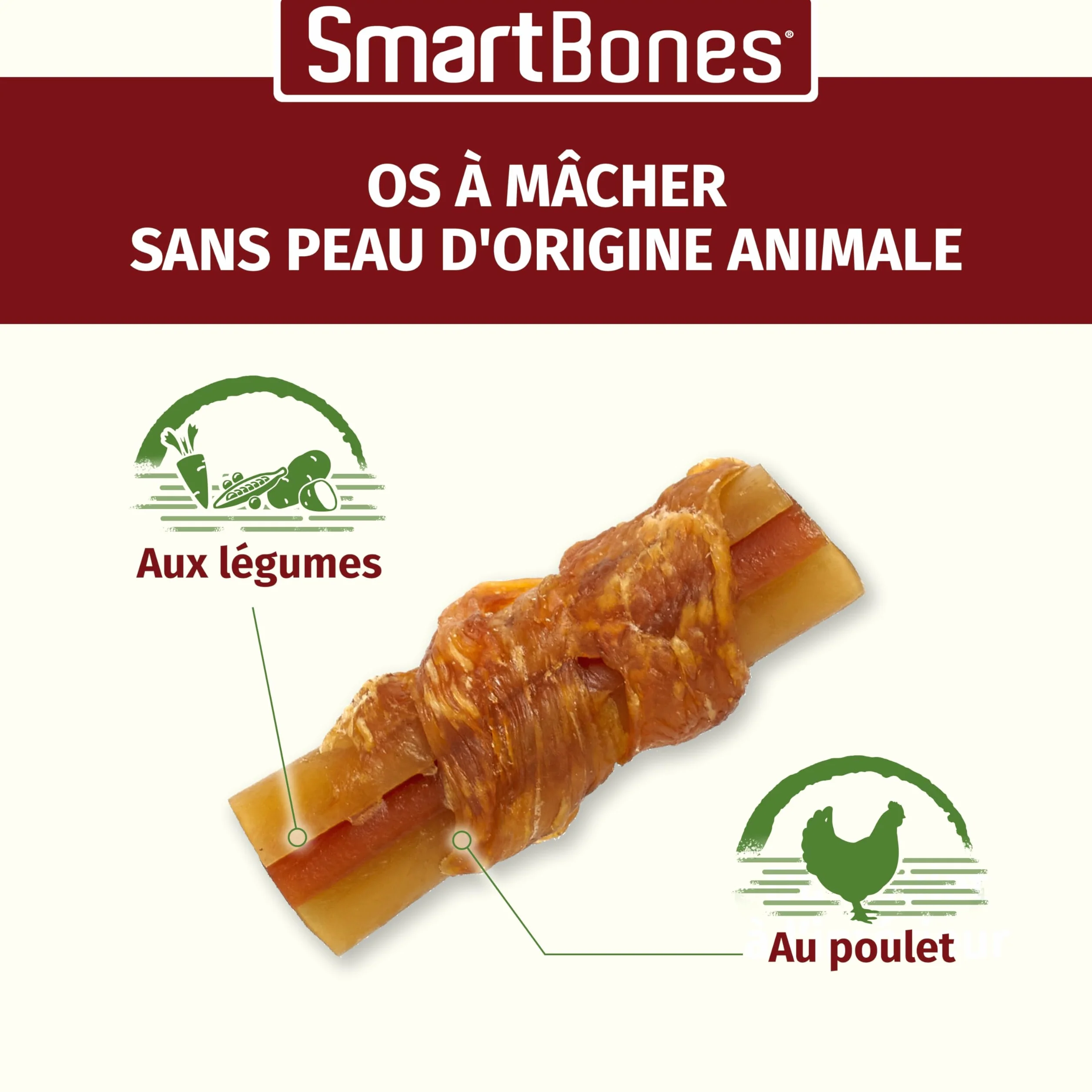 SmartBones Bâtonnets à Mâcher au Poulet pour Chien Adulte Petite Taille - 9 Pièces Sans Peau, Faible en Matières Grasses, Enrichi en Vitamines et Minéraux