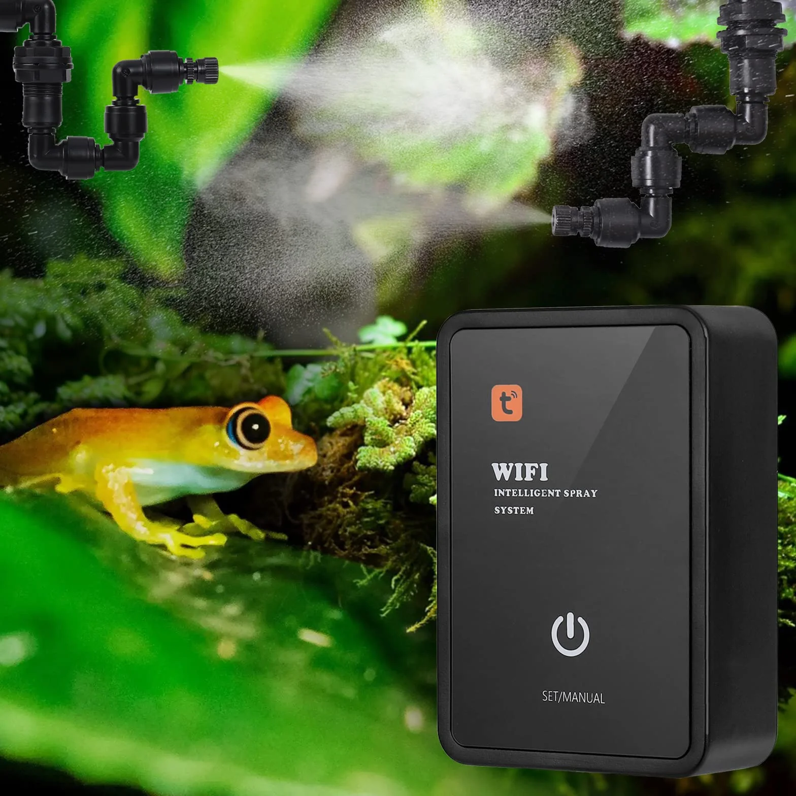 Humidificateur pour Reptiles Diealles Shine Système de Brumisation Intelligent avec Arroseur Réglable Automatique pour Terrarium