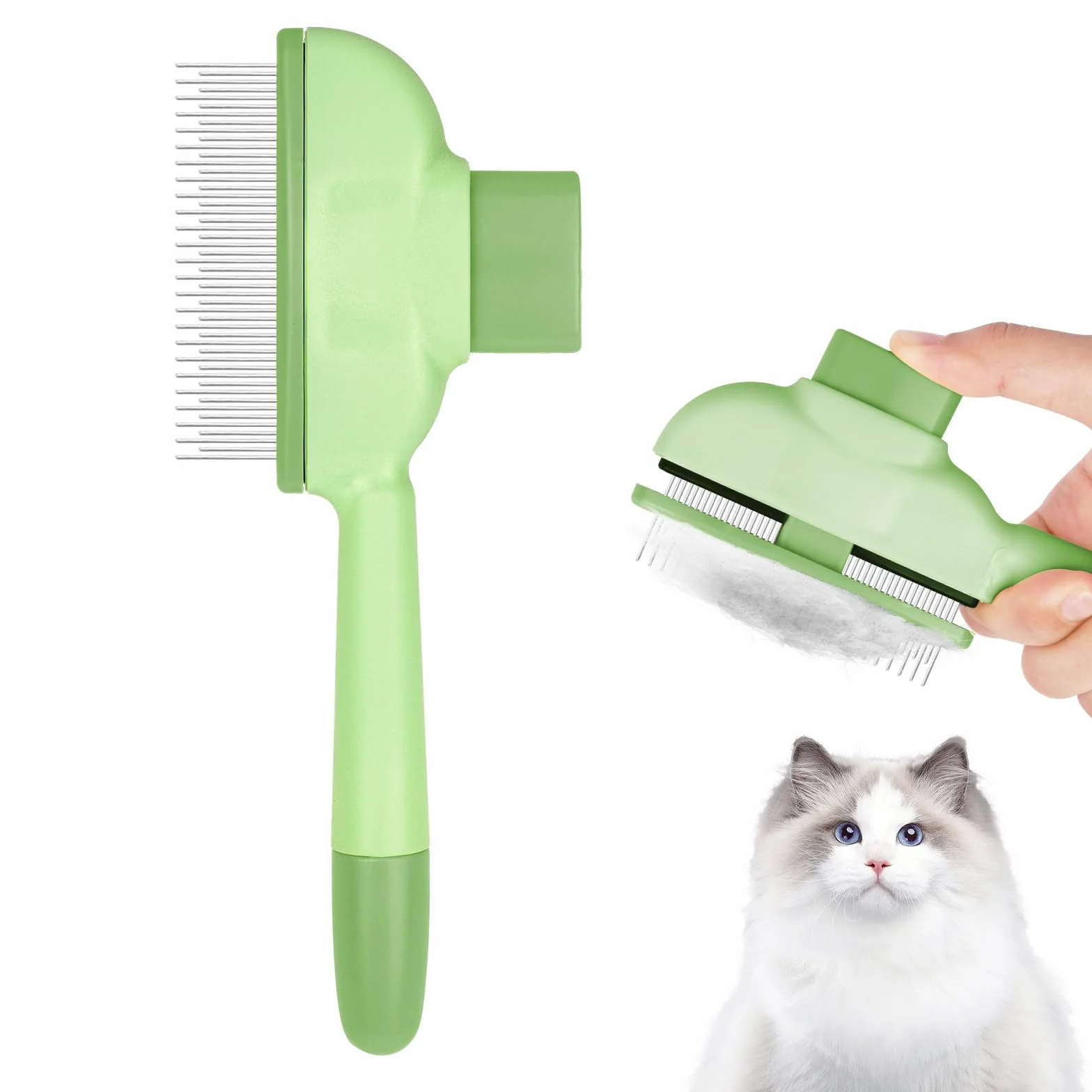 OFFCUP Peigne Autonettoyant pour Chats, Peigne de Toilettage avec Libération Bouton