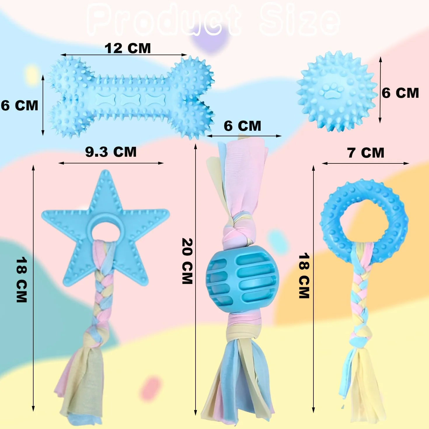 Jouet Interactif Chien avec Corde et Balle, Jouets Dentition en Coton pour Chiens