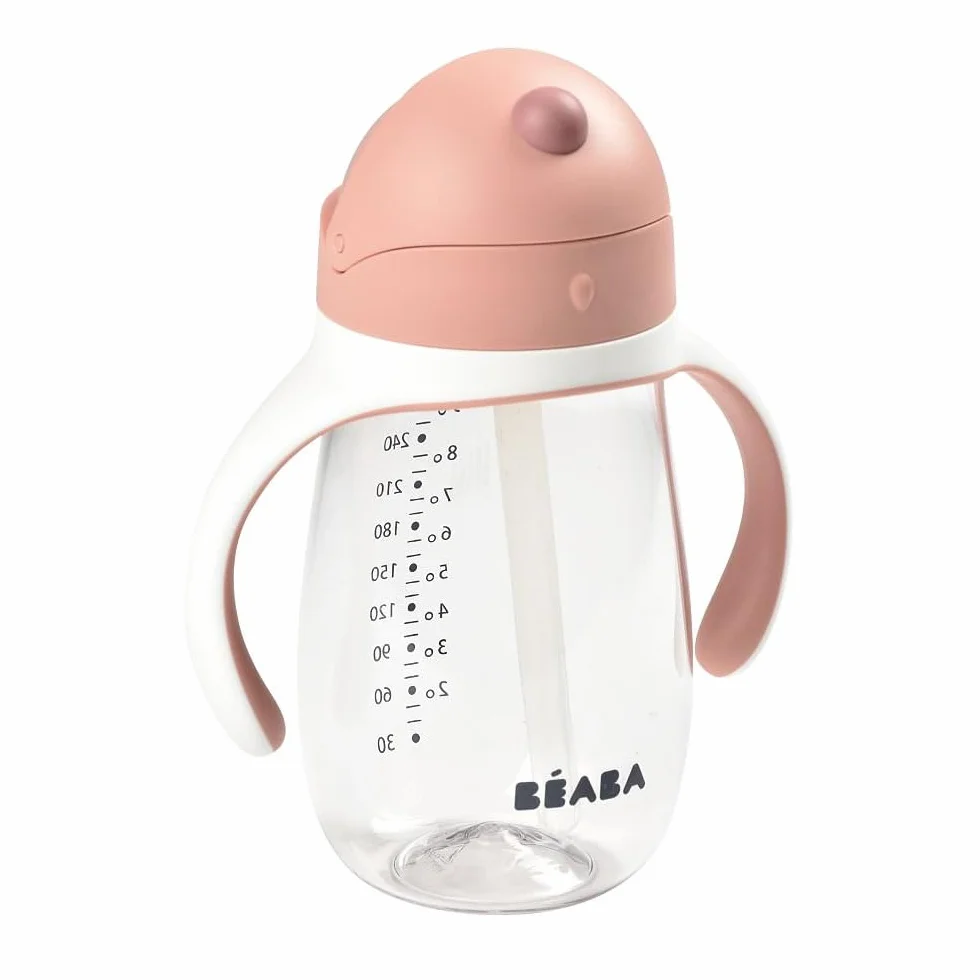 BÉABA Biberon Tasse d'apprentissage 2 en 1 300 ml Old Pink