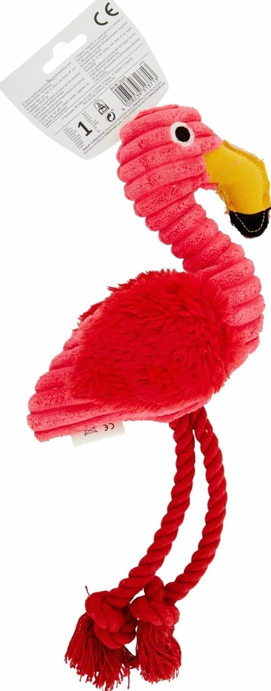 VITAKRAFT Safari Flamant Rose Jouet Pour Chien Peluche Avec Couineur Velours Côtelé 1 Pièce