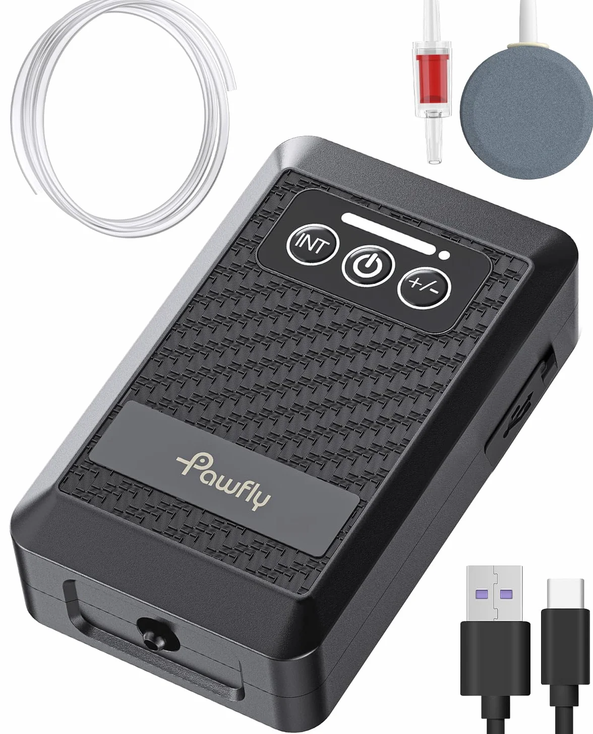 Pawfly Pompe à Air Aquarium sur Batterie au Lithium Rechargeable Type C 20-500 L Silencieux Portable