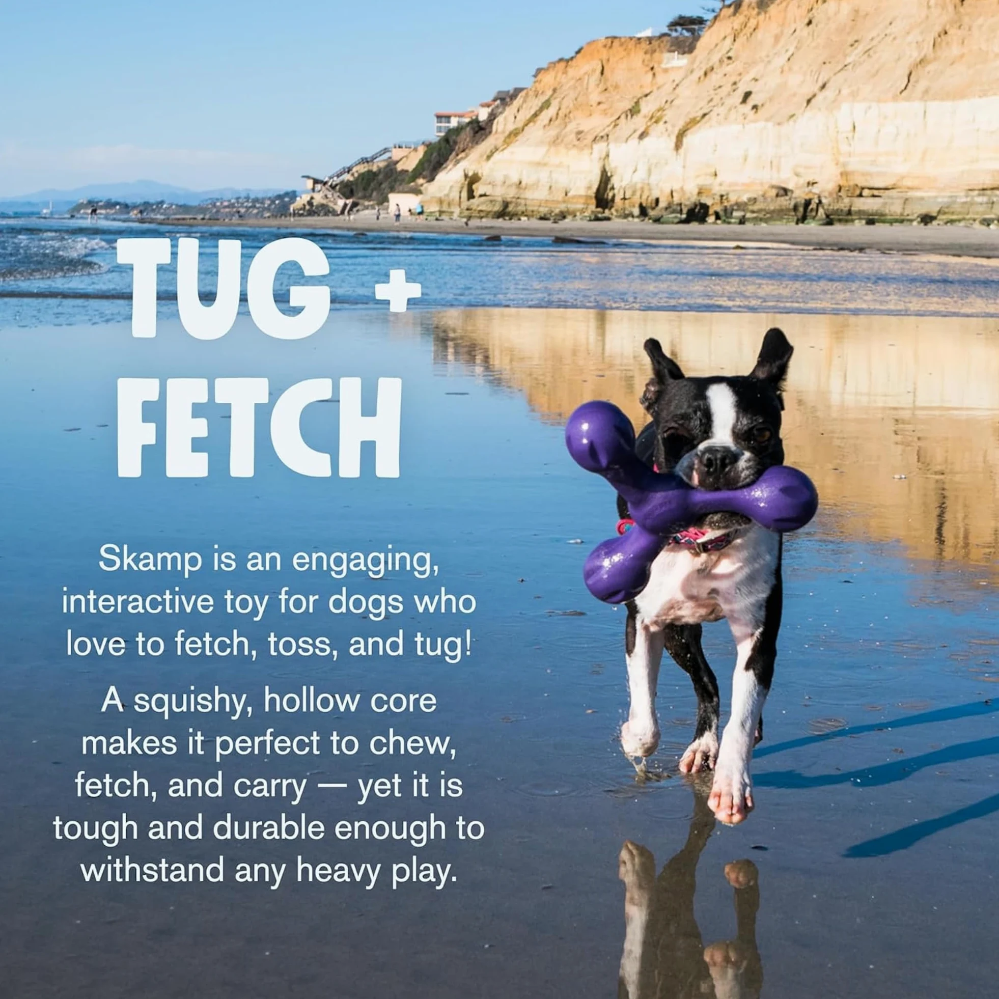 WEST PAW Zogoflex Air Skamp Jouet à mâcher pour chien – Jouet interactif creux et spongieux pour chiens, chiots – à mâcher, attraper, transporter, rapporter, passe au lave-vaisselle, sans latex, 21,6