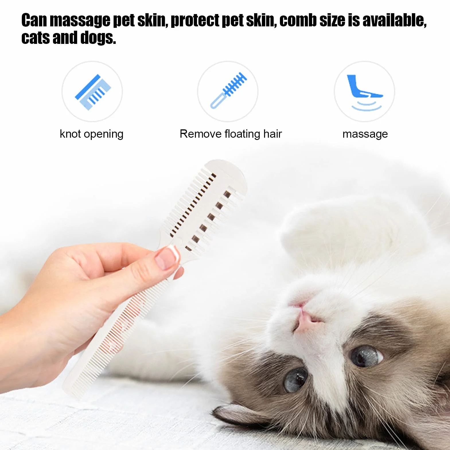 Shanrya Tondeuse à Poils d'animaux 2 en 1 Peigne de Toilettage pour Chien Chat