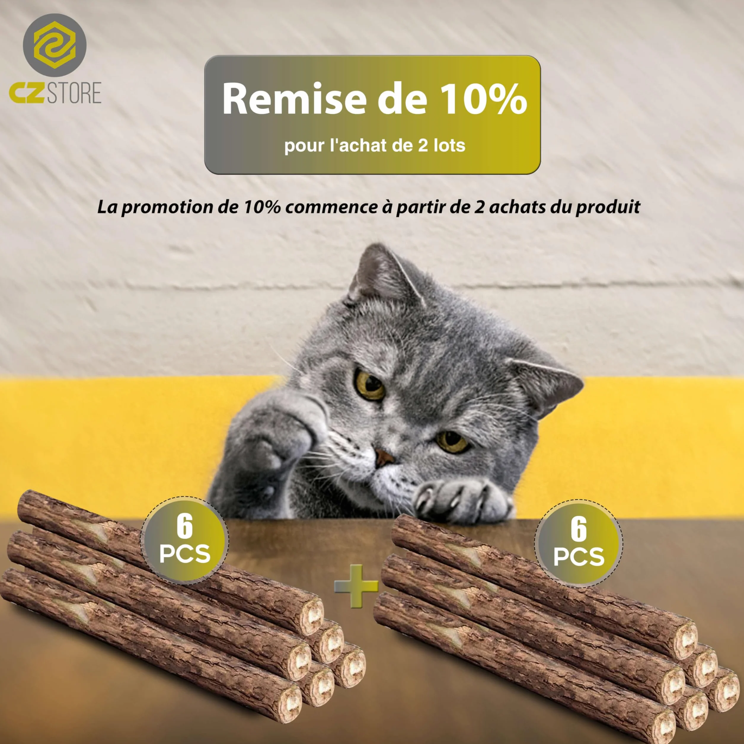 Marque Française Jouet pour Chat Catnip Bio Naturel Lot de 6