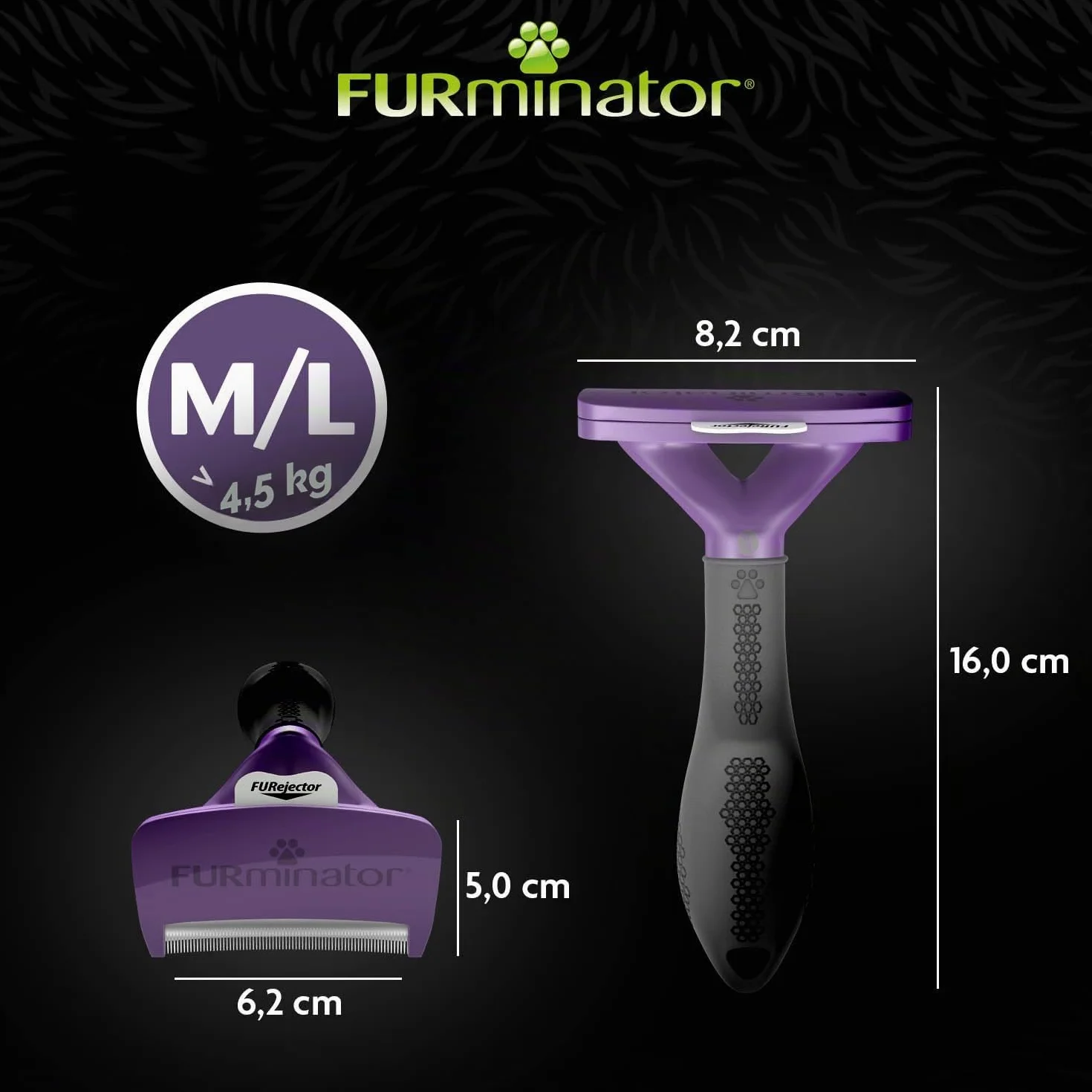 FURMINATOR Brosse anti-mue pour Chat à Poils Courts M/L - Outil de Toilettage - Élimine 90% des poils morts