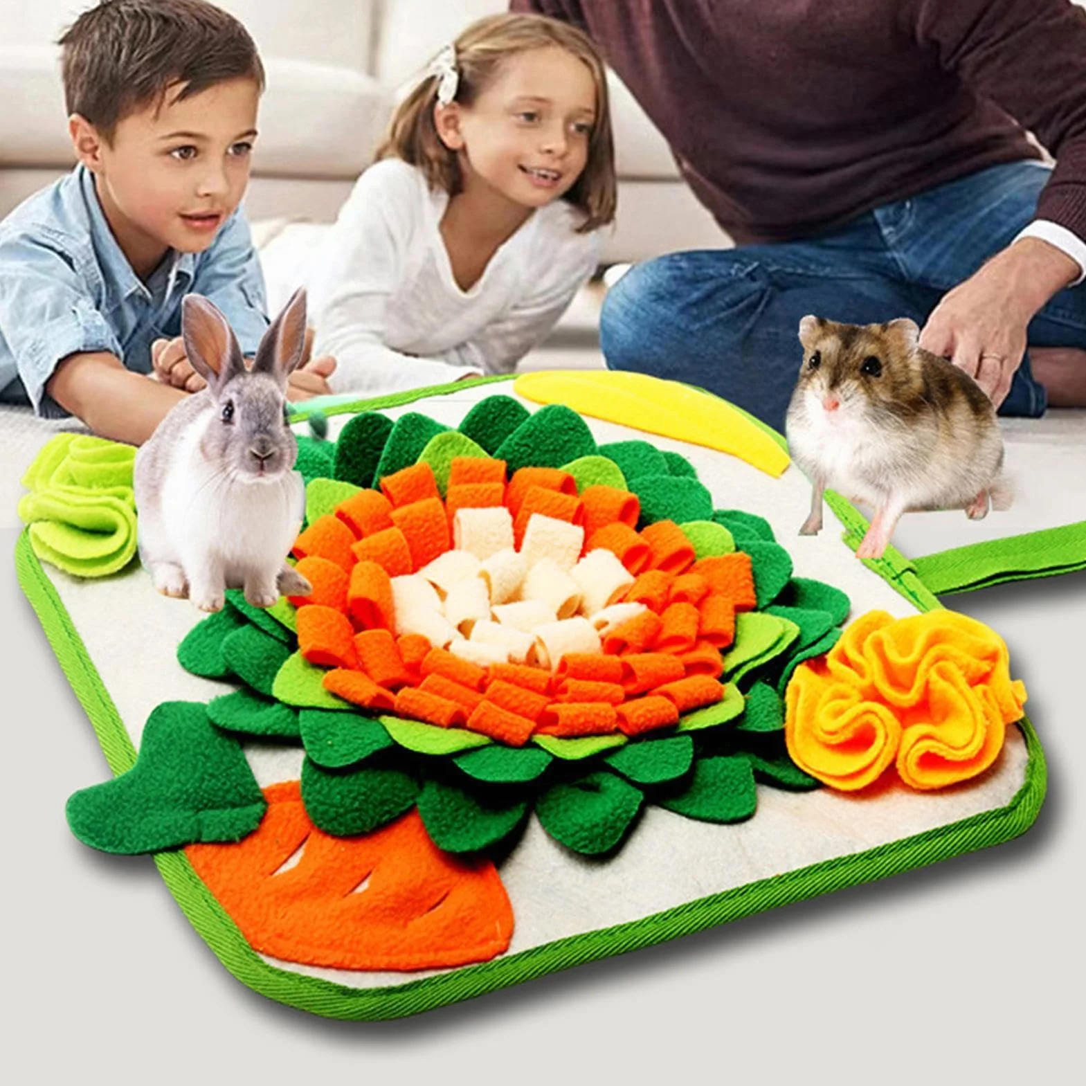 Générique Tapis de Fouille pour Lapin | Jeux De Puzzle Interactifs Et Enrichissants | Tapis Fouille Bunny | pour Cage Animaux Entraînement Jeux Maison