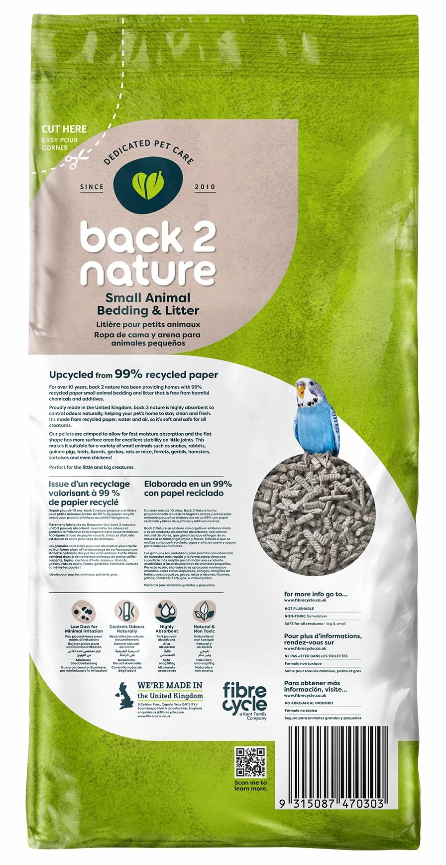 Back-2-Nature Couchage pour Petit Animal 30 L