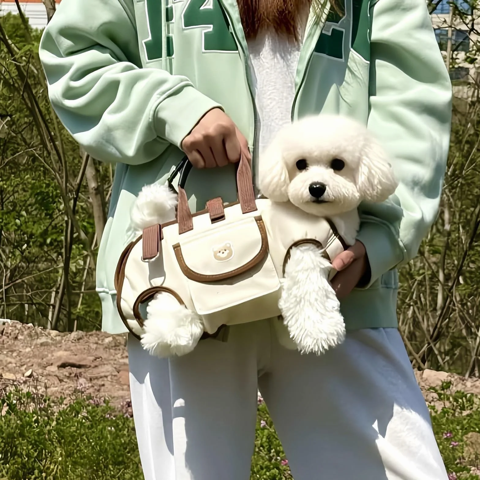 Sac à Dos Mains Libres pour Yorkie, Harnais de Levage Complet pour Petits Chiens, Sangles réglables et Respirantes avec Petit Sac à friandises pour Chiots (Noir,Medium)