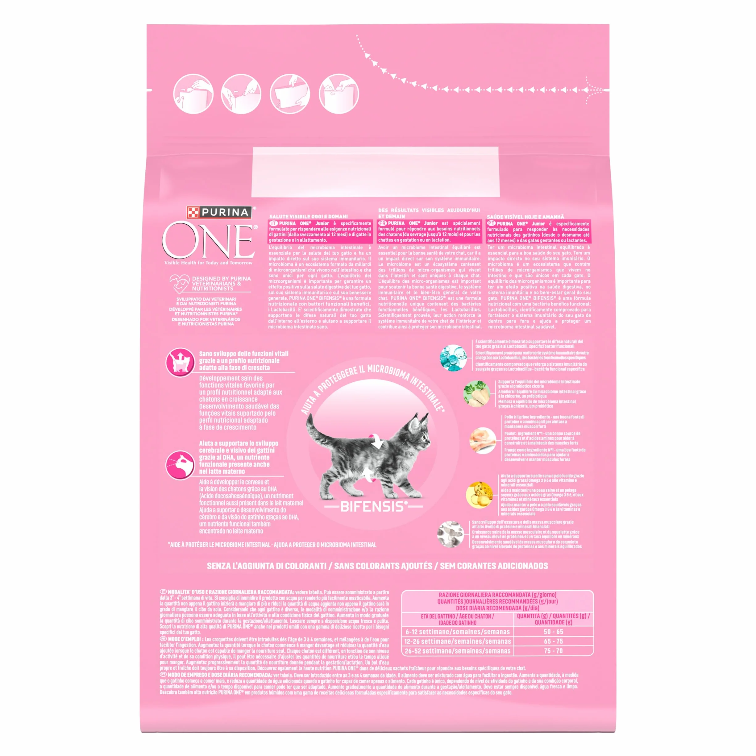 PURINA ONE BIFENSIS Junior Croquettes Aliment Complet pour Chatons 1-12 Mois Poulet 2.8kg