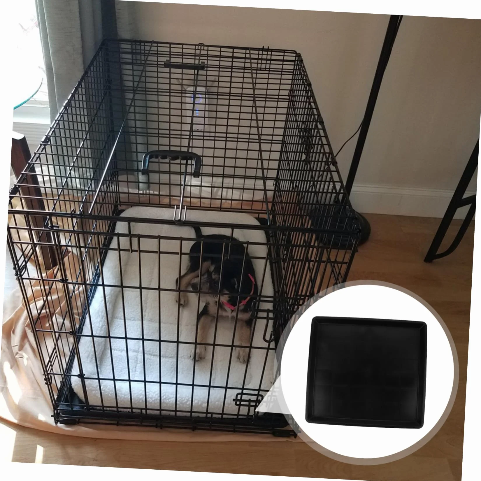 Milisten Plateau de Propreté en Plastique Noir pour Cage à Chien et Lapin Surface Lisse et Bac de Remplacement Facile à Nettoyer