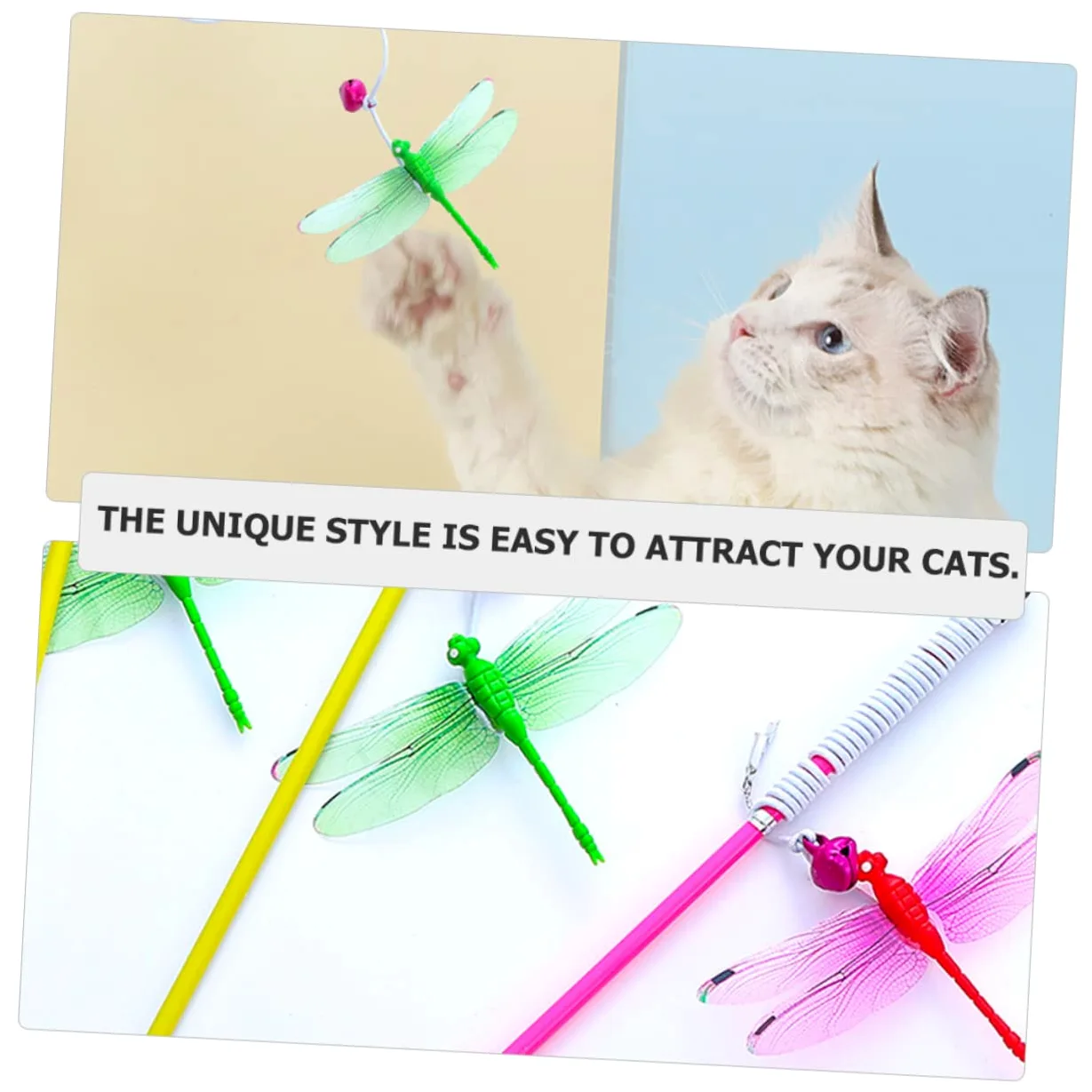 BESPORTBLE 16pièces à Jouer pour Chats Jouet Interactif Bois pour Chats Intérieur De Jaunes Rouges