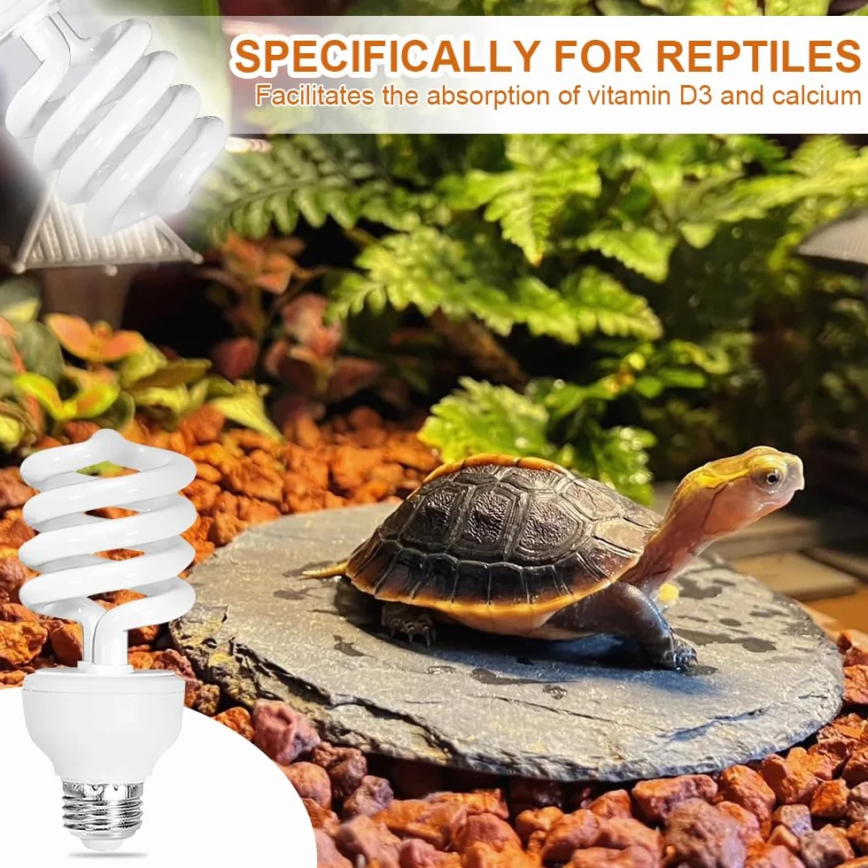 Ampoule UVB 26W UVA UVB 10.0 E27 pour Reptiles Lampe Fluorescente Compacte Terrarium