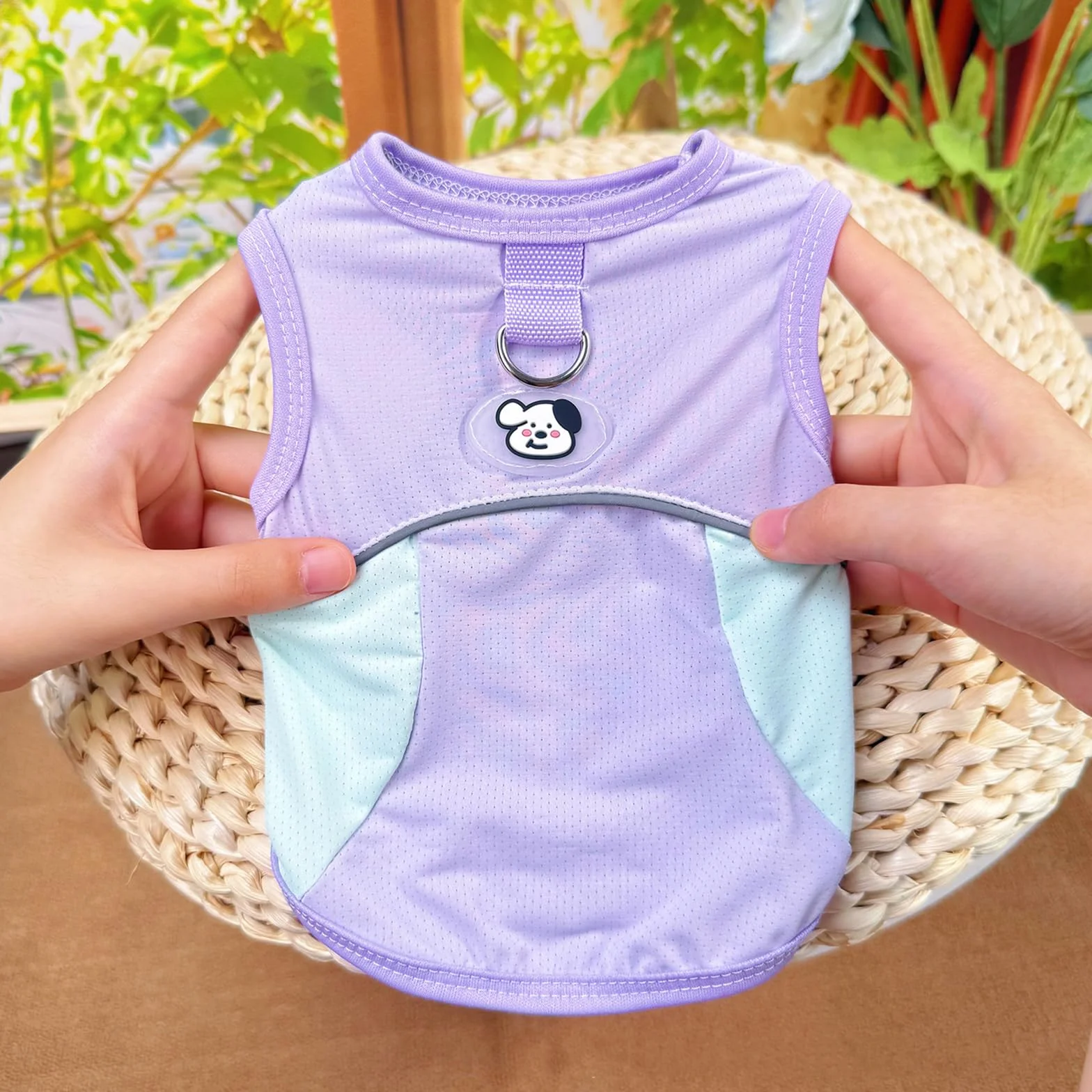 Gilet Rafraichissant Chien, Manteau Rafraichissant pour Chien, Vetement pour Chiens, Taille Petits et Moyens Violet Bleu