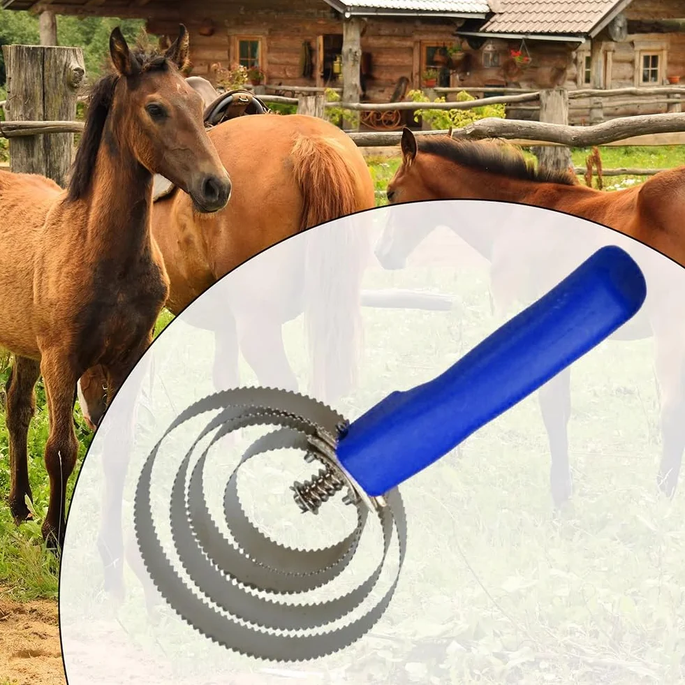 Peigne Curry Cheval Double Face en Acier Inoxydable pour Chevaux Moutons Bovins