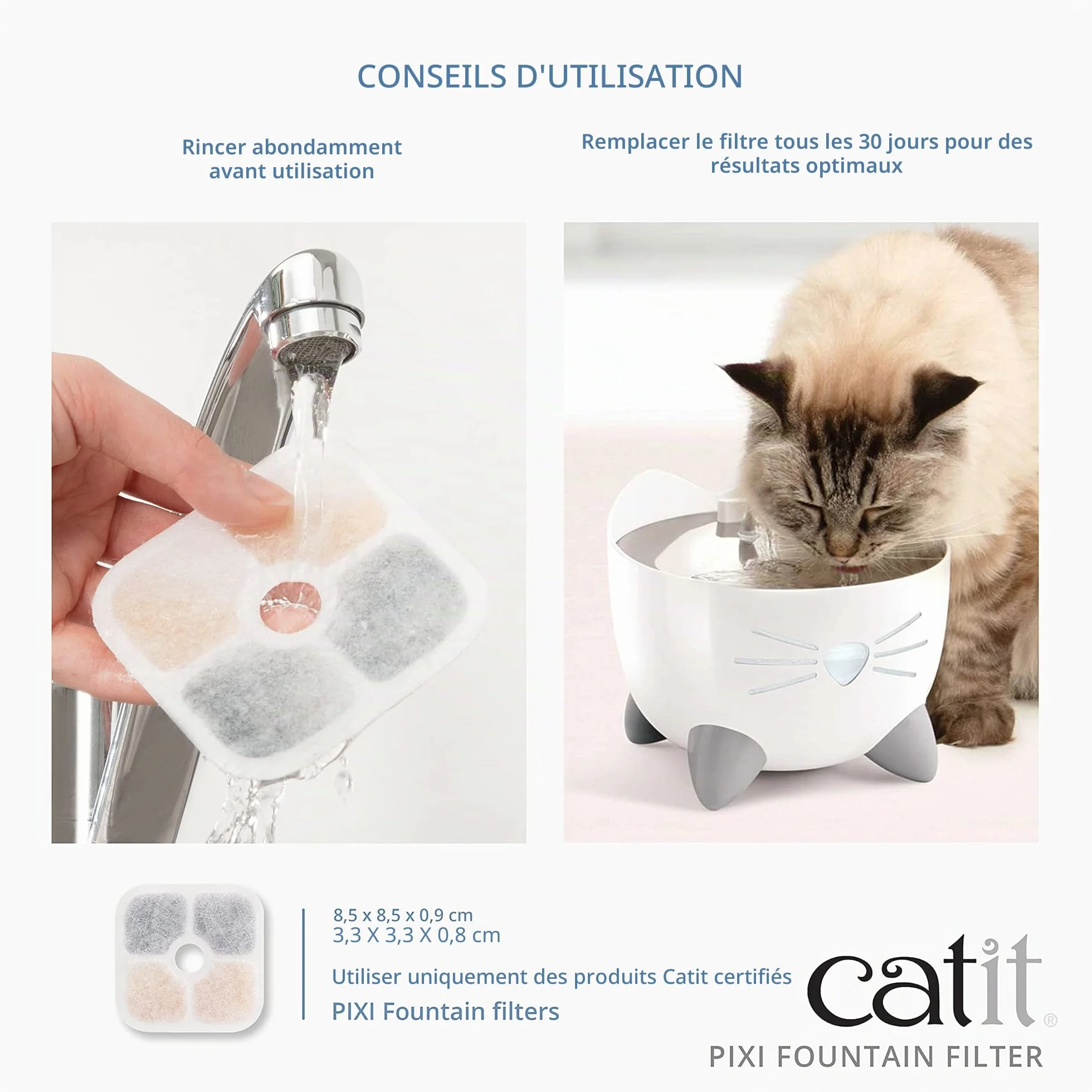 Cat it Pixi Fontaine pour Chat 6 Unité Blanc