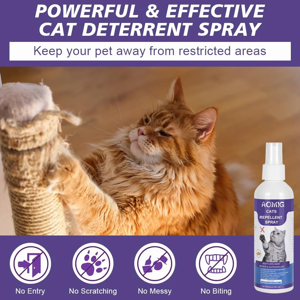 Spray Répulsif pour Chat Anti-Griffage 200ml Aomig