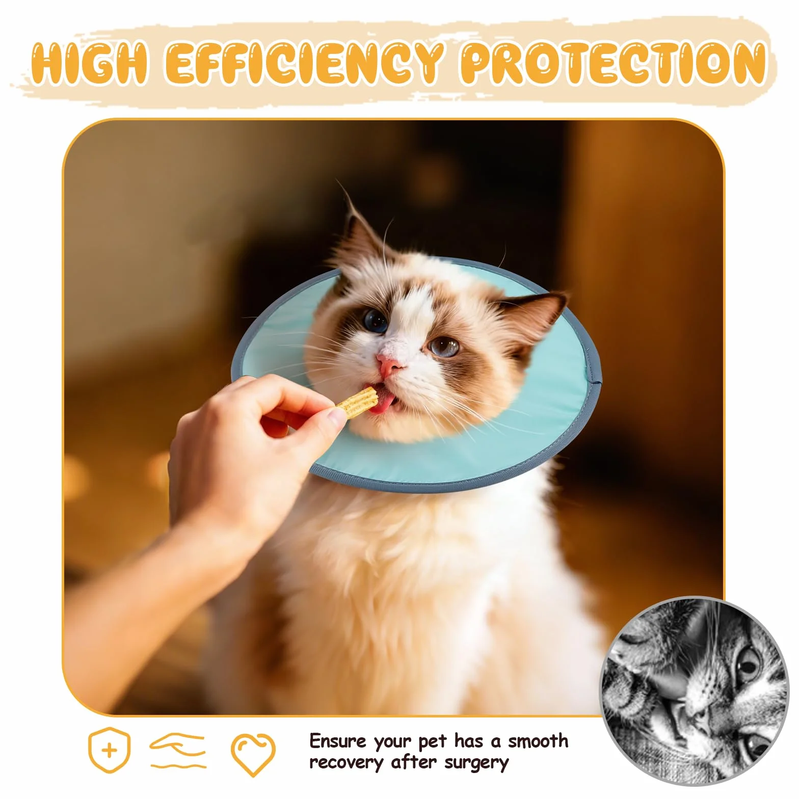 Collerette Chat Anti Lechage Souple Imperméable Ajustable Pliable pour Chat Chaton