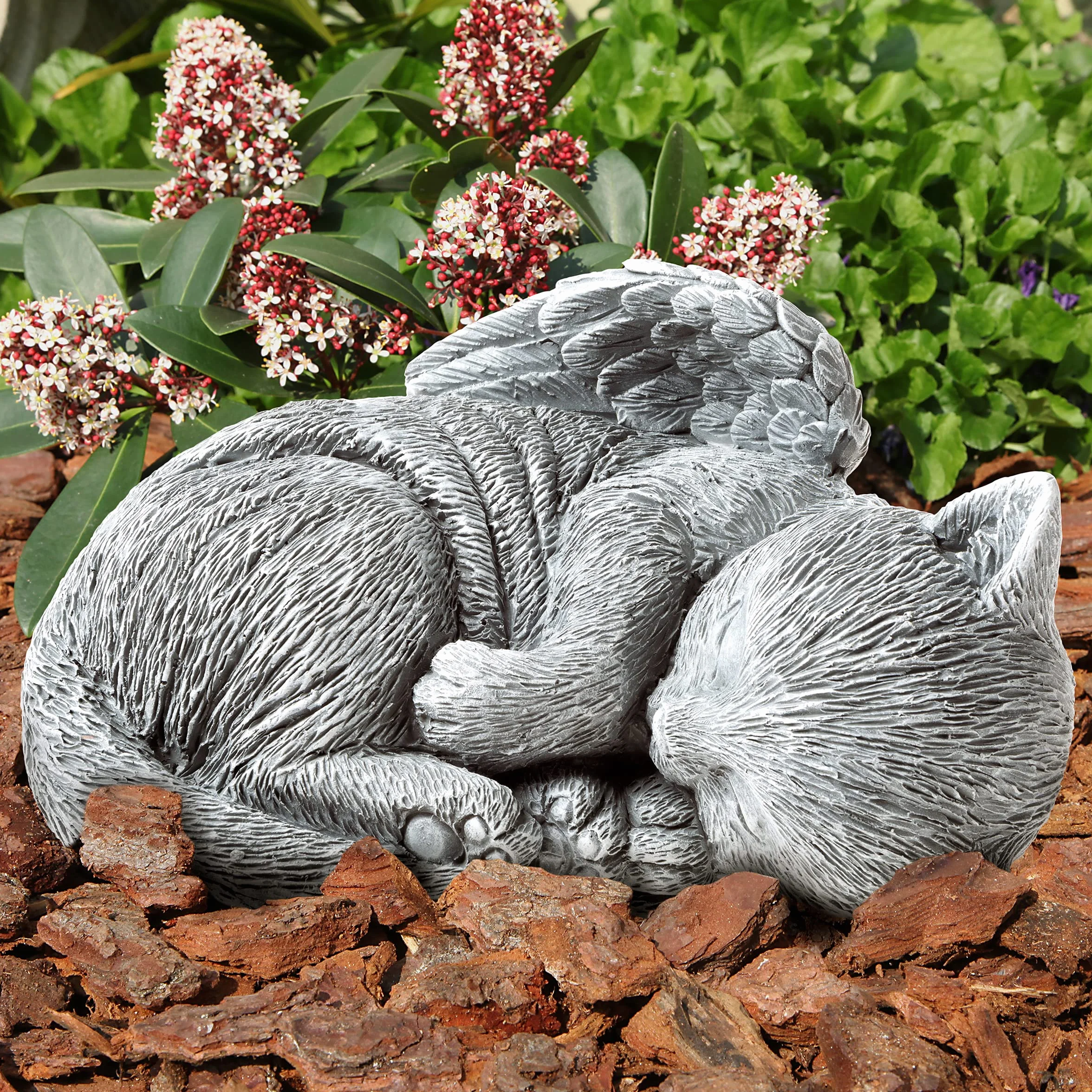 Pure Garden Statue commémorative Ange endormi Chat pour Animal Domestique