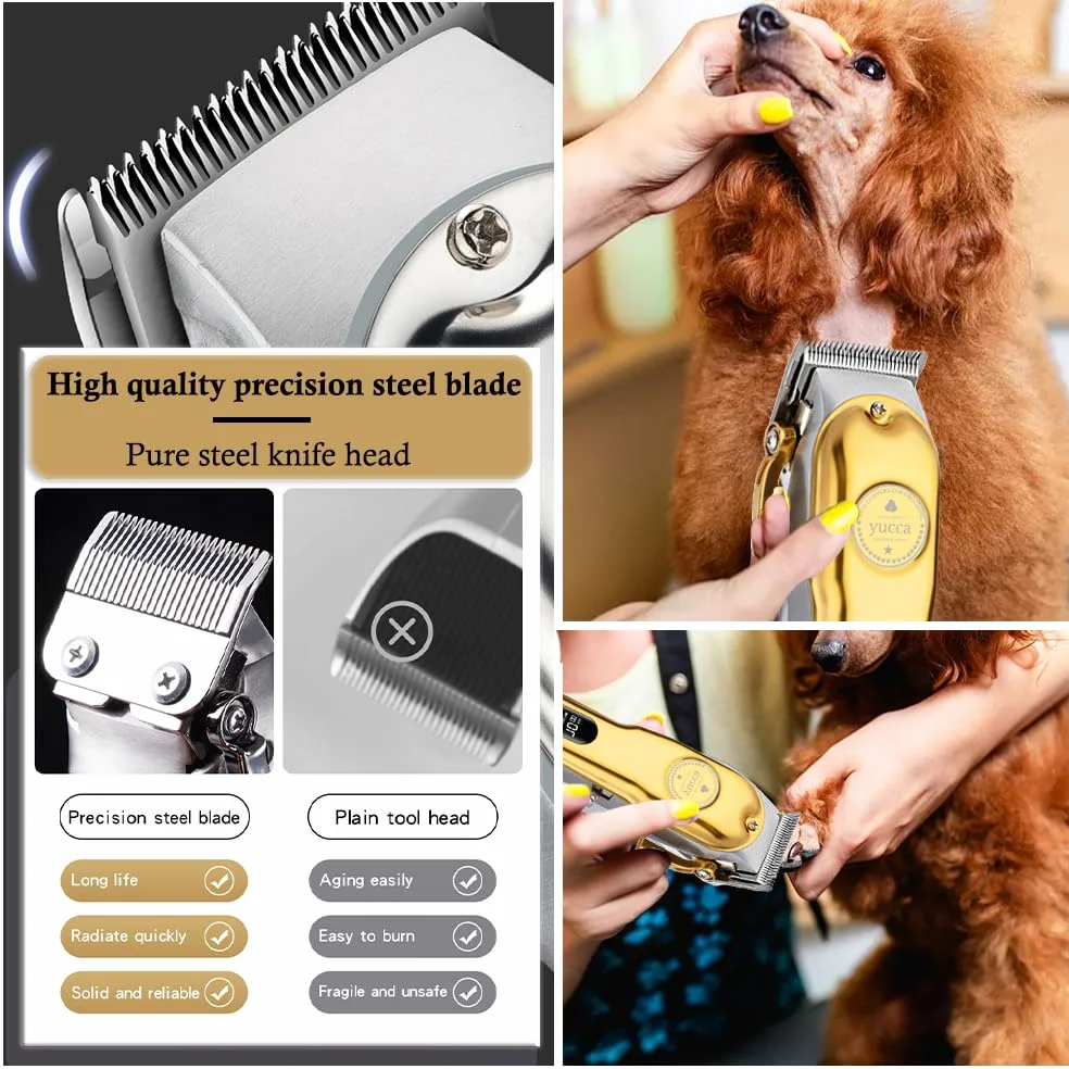 yucca Kit de toilettage pour chiens à la maison, rasoirs pour chiens pour le toilettage, kit de toilettage pour chien pour poils épais, tondeuse professionnelle pour chien, tondeuse pour chat pour