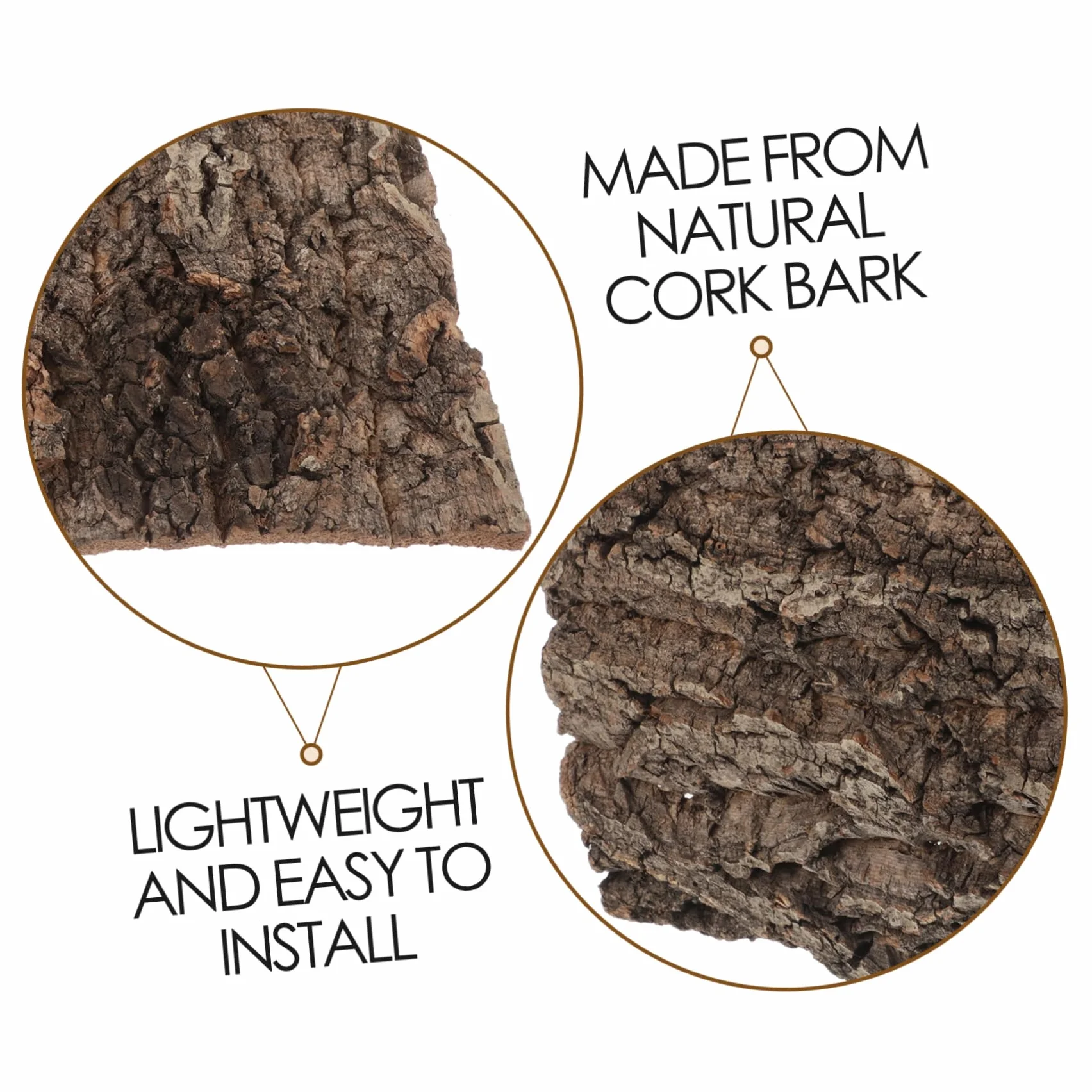 Kisangel Plaque De Décoration Écorce De Liège Naturel pour Terrarium Et Aquarium Arrière-Plan Écorce pour Reptiles Et Poissons Installation Facile Et Esthétique