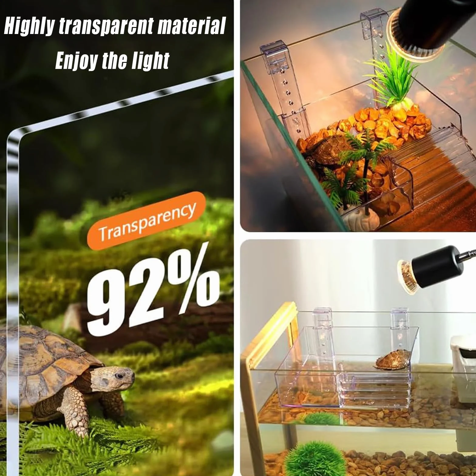Plate-Forme De Repos Suspendue pour Tortues Aquatique Transparente Réglable Accessoire Aquarium