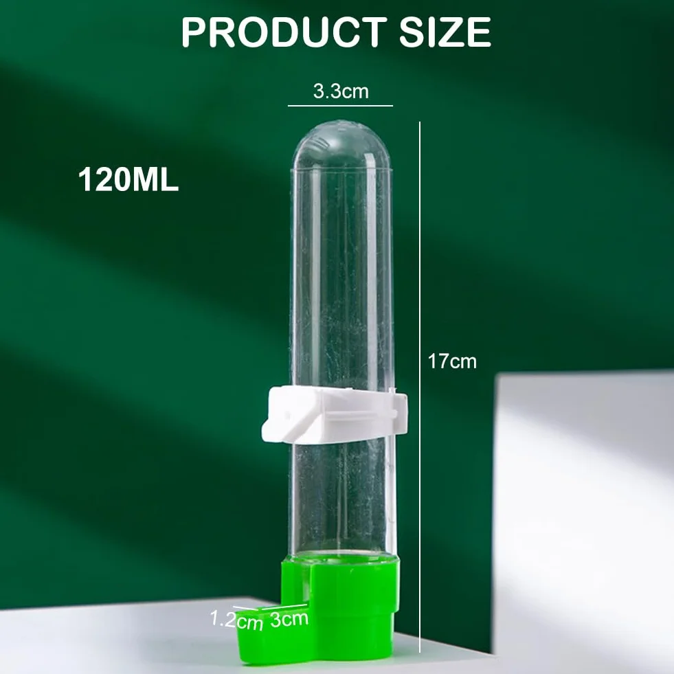 Lot de 3 distributeurs automatiques de nourriture pour oiseaux, 120 ml, transparent, pour perruches et perroquets