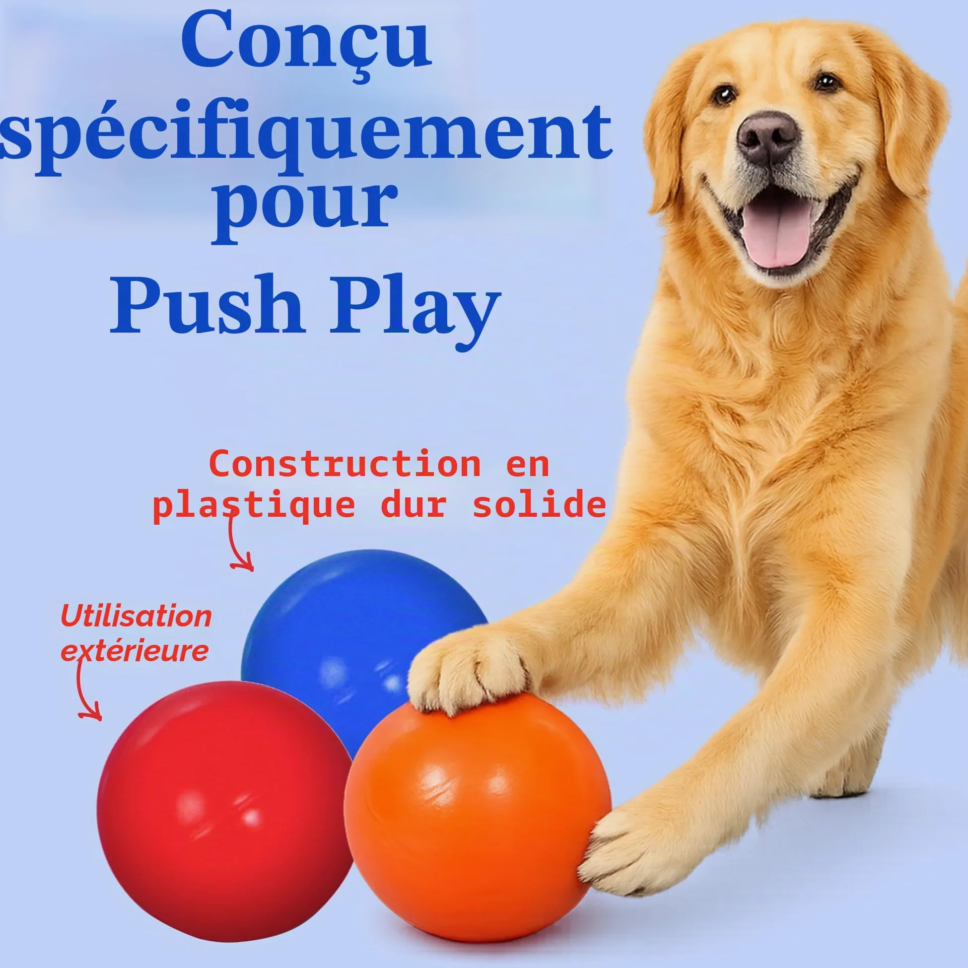 Doggie Dooley Balle pratiquement Indestructible pour Chiens, 35,6 cm (Les Couleurs Peuvent Varier