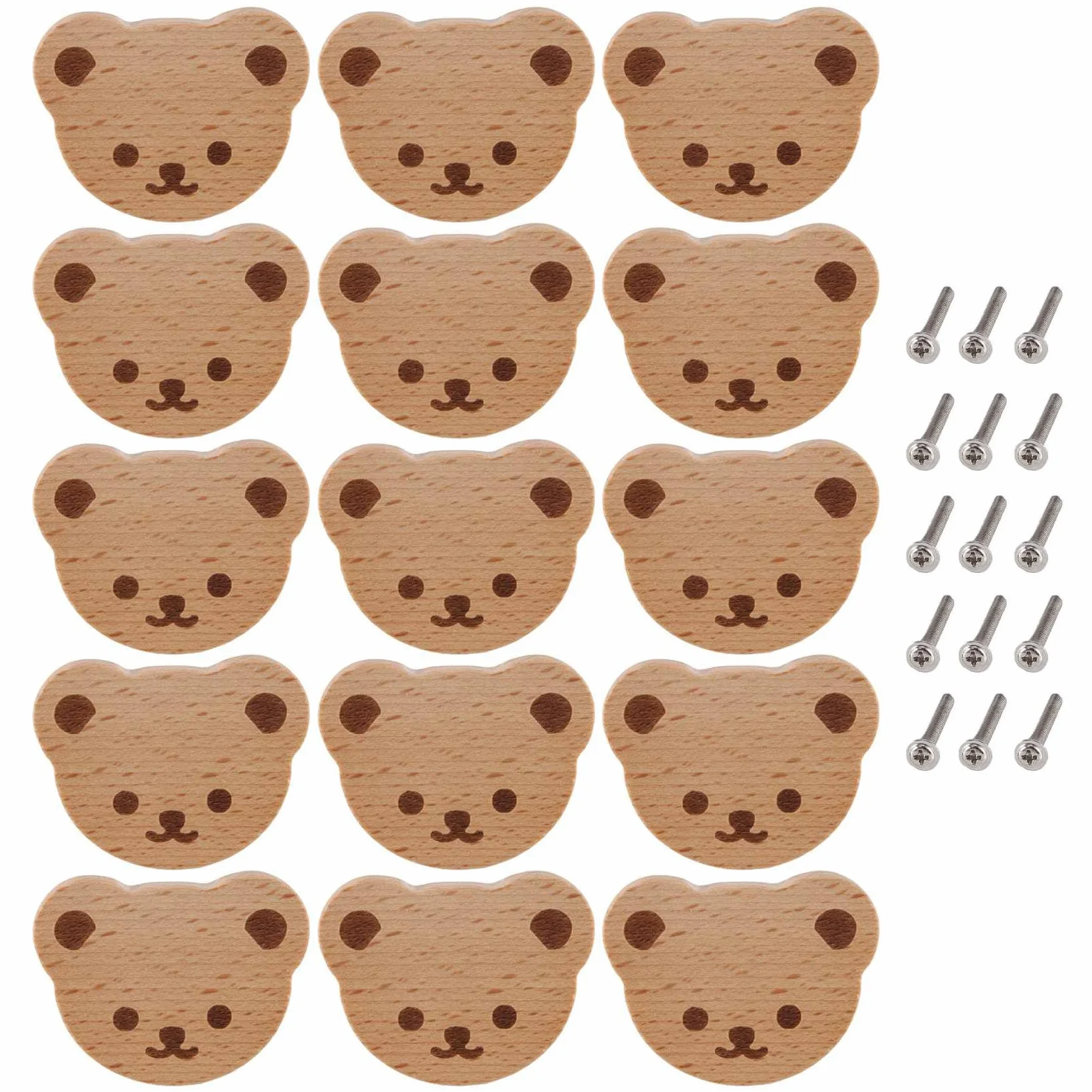 Boutons de tiroir en bois en forme d'ours pour enfants commode cuisine