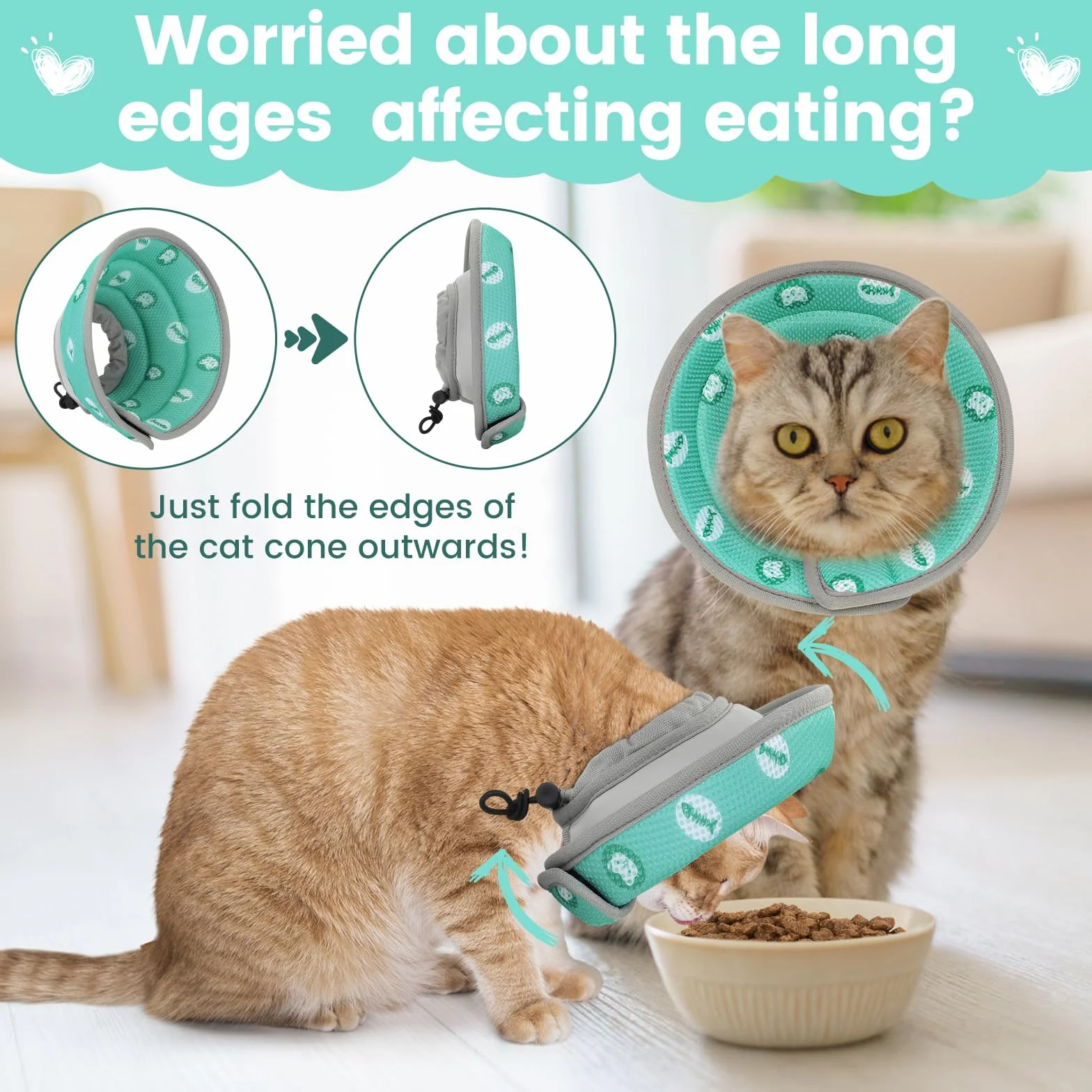 Collerette pour Chat Anti Lechage Réglable Anti Grattage Anti-Morsure Après Chirurgie Protection Cône Collier Élisabeth Souple Léger