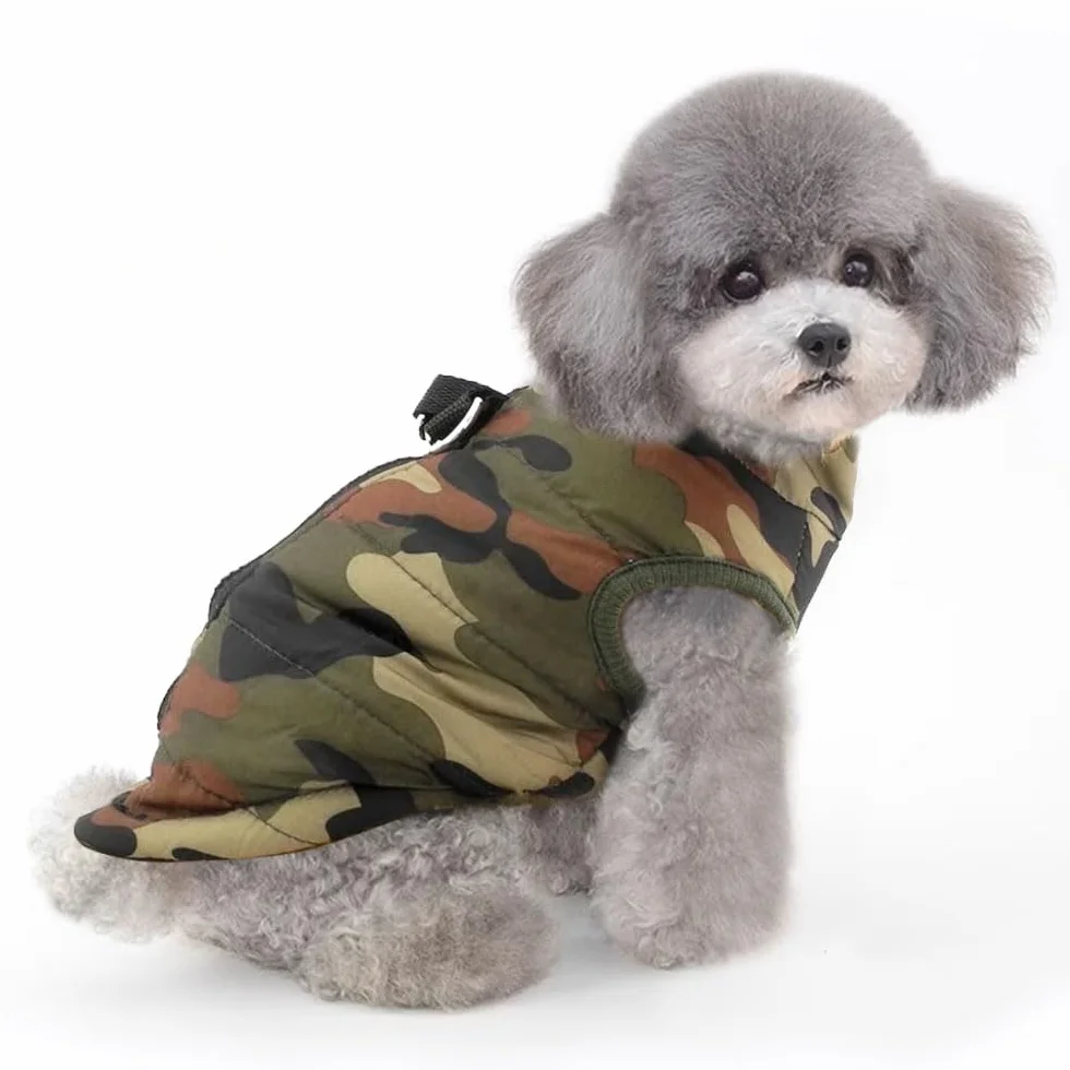 Veste chaude pour chien hiver gilet zippé Voarge petit animal L Camouflage
