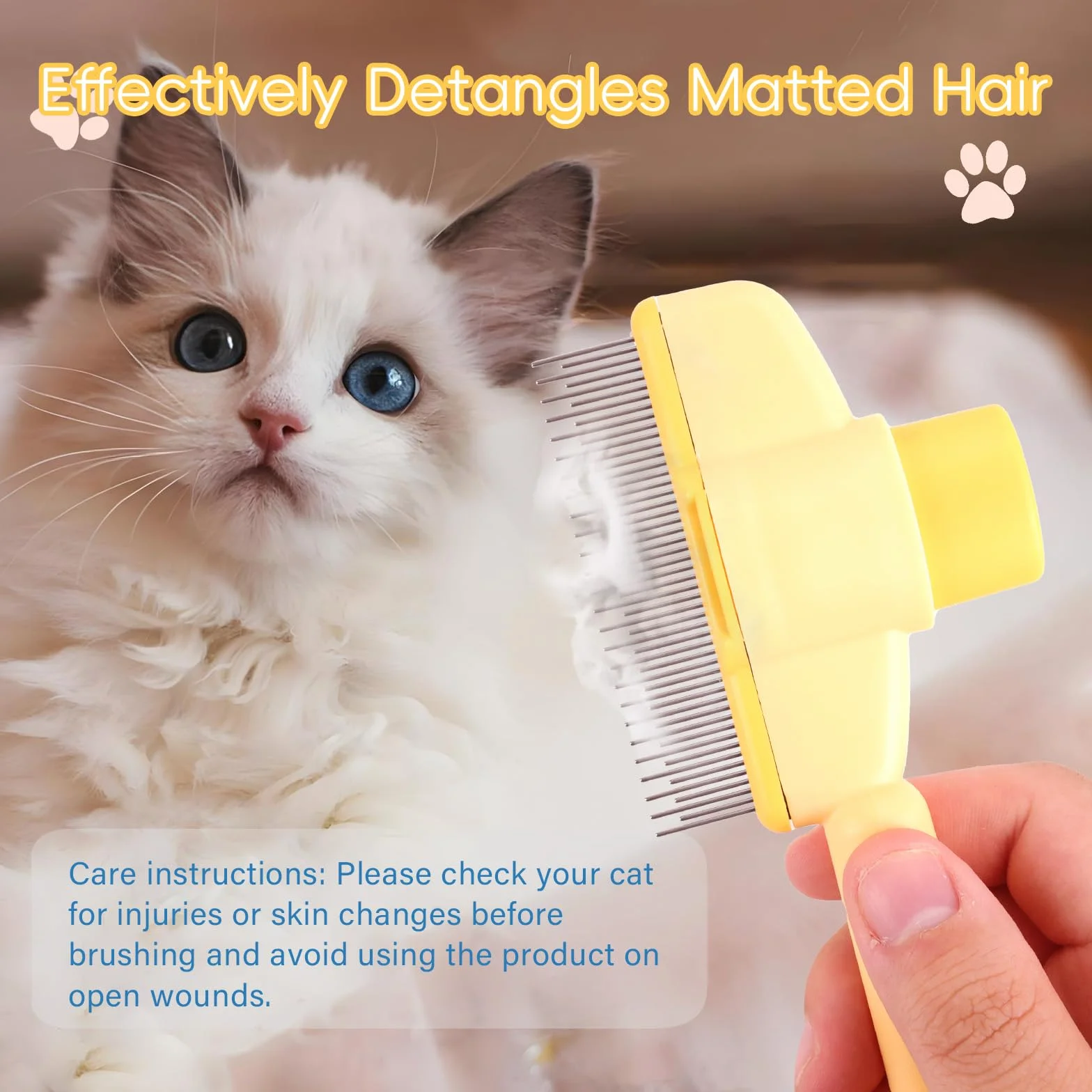 Brosses pour chat lot de 2, design doux, élimine poils morts