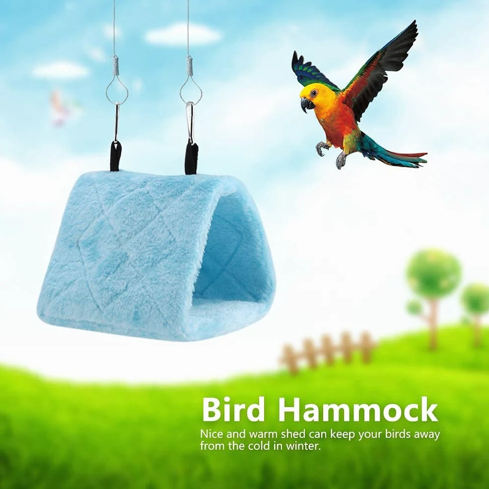Nid Oiseau Cage Oiseau Perroquet Hamac Oiseaux Perroquet lit d'hiver Chaud Jouet pour Animaux de Compagnie Doux hamac en Peluche Tente de Cage Suspendue 915