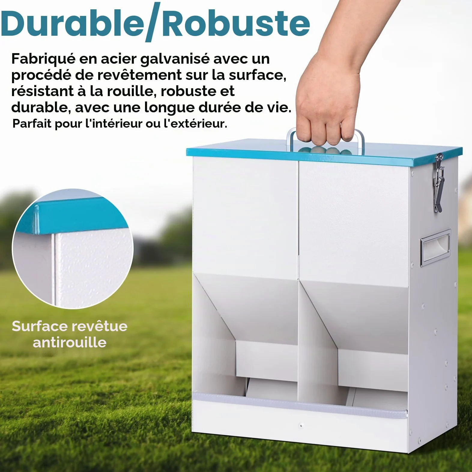 Distributeur Croquettes Chat Automatique pour 2 Chats 10L Distributeur de Nourriture Sèche pour Chiens Métal Mangeoire pour Chats et Chiens