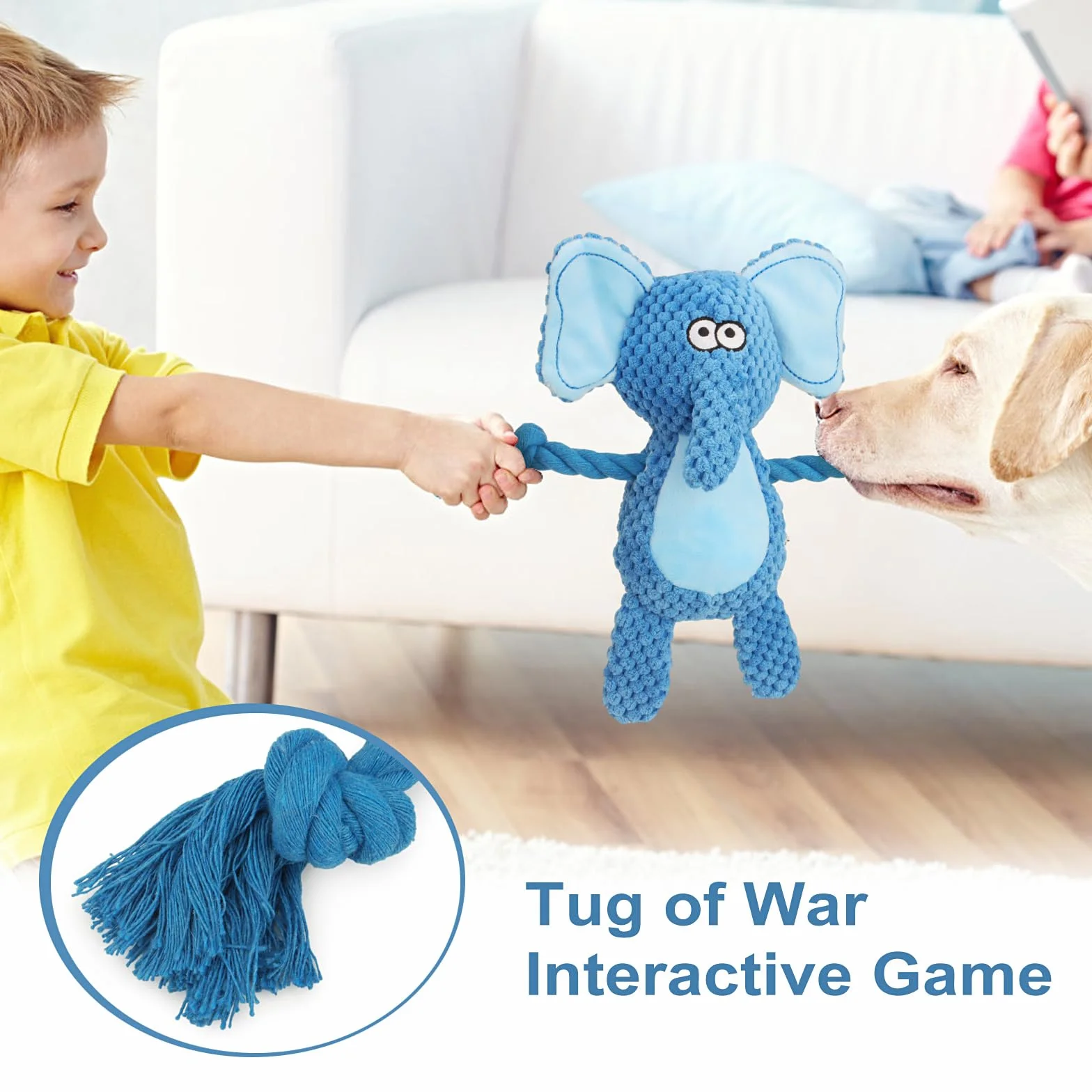 Jouets pour chien couineurs avec papier froissé, peluche à mâcher, corde coton interactif pour chiot petit moyen