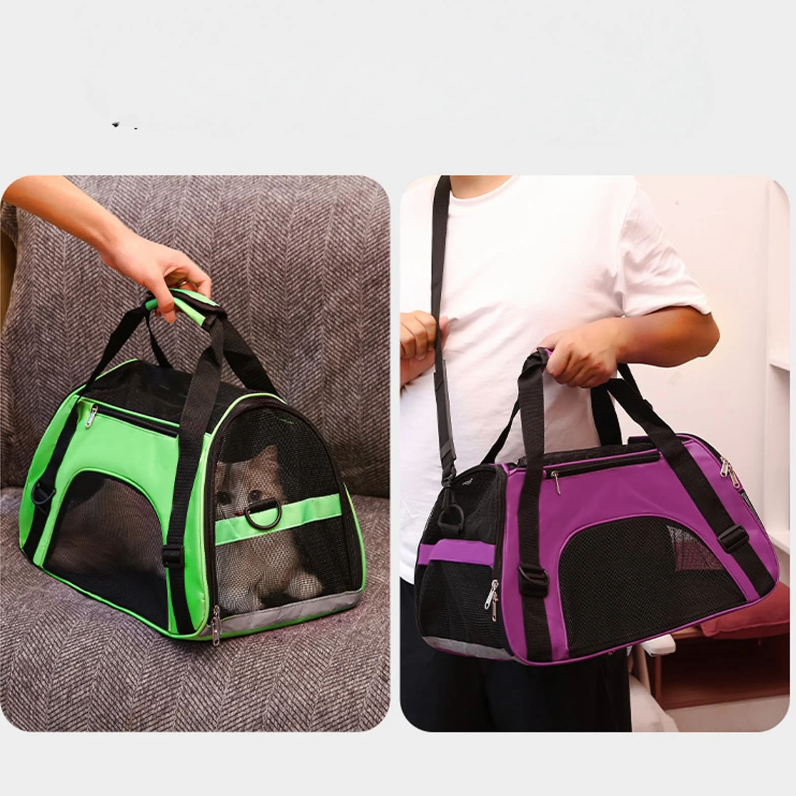 Personnalisé Sac de Transport Portable pour Chat, Sac à Bandoulière, 6 Couleurs, L