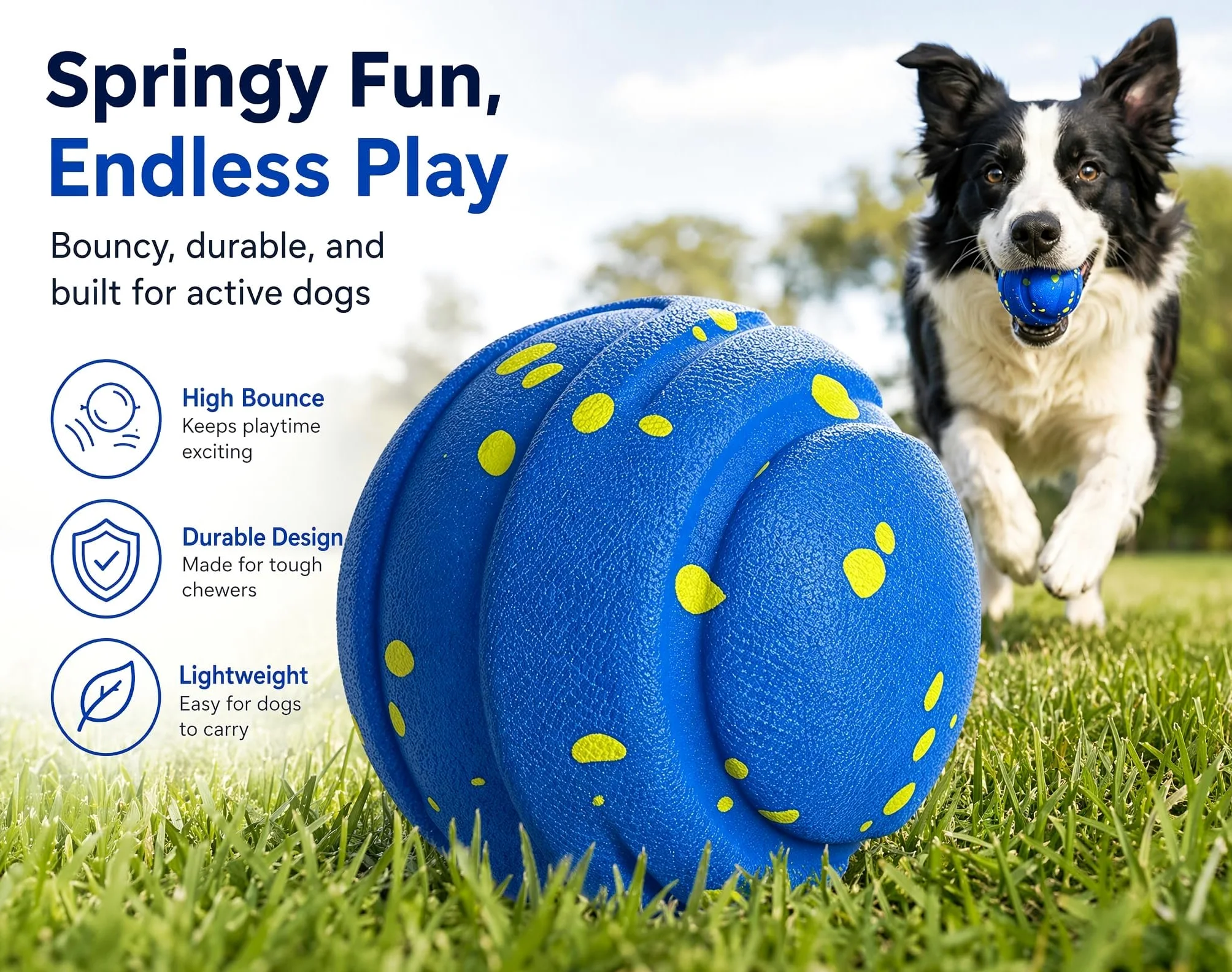 Balle interactive pour chien pour mâcheurs agressifs, jouets à mâcher pour chien, jouets d'enrichissement pour chien, mouvement automatique, rebondissement, rotation, rechargeable de type C