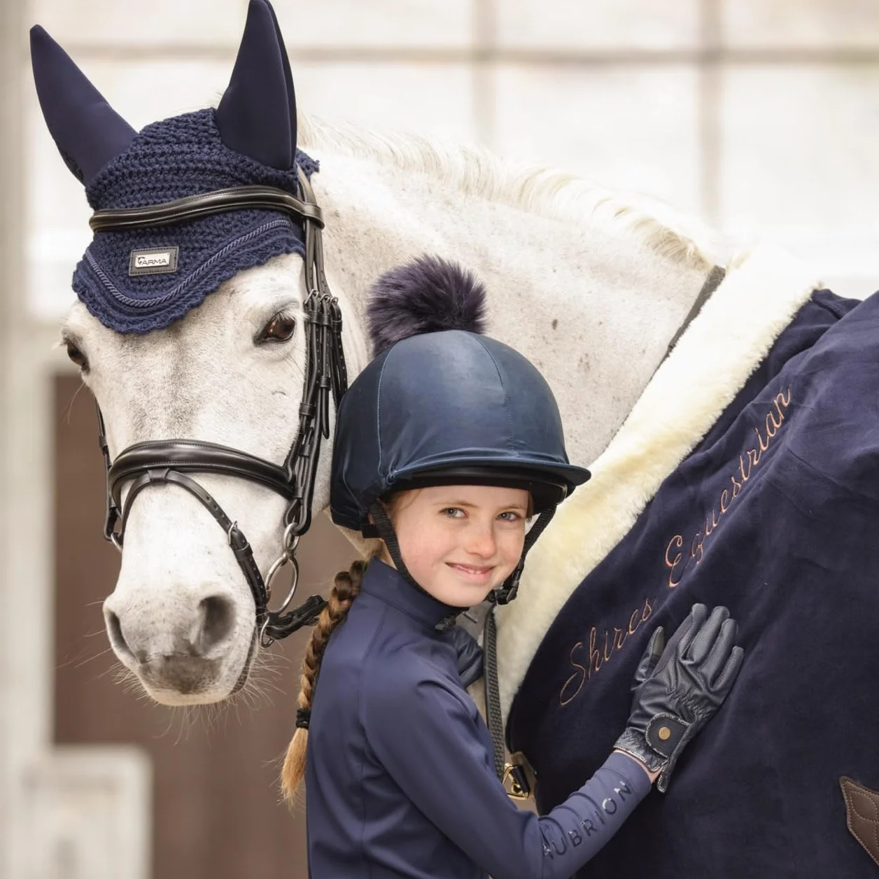 ARMA Shires Bonnet d'oreille pour poney Bleu marine