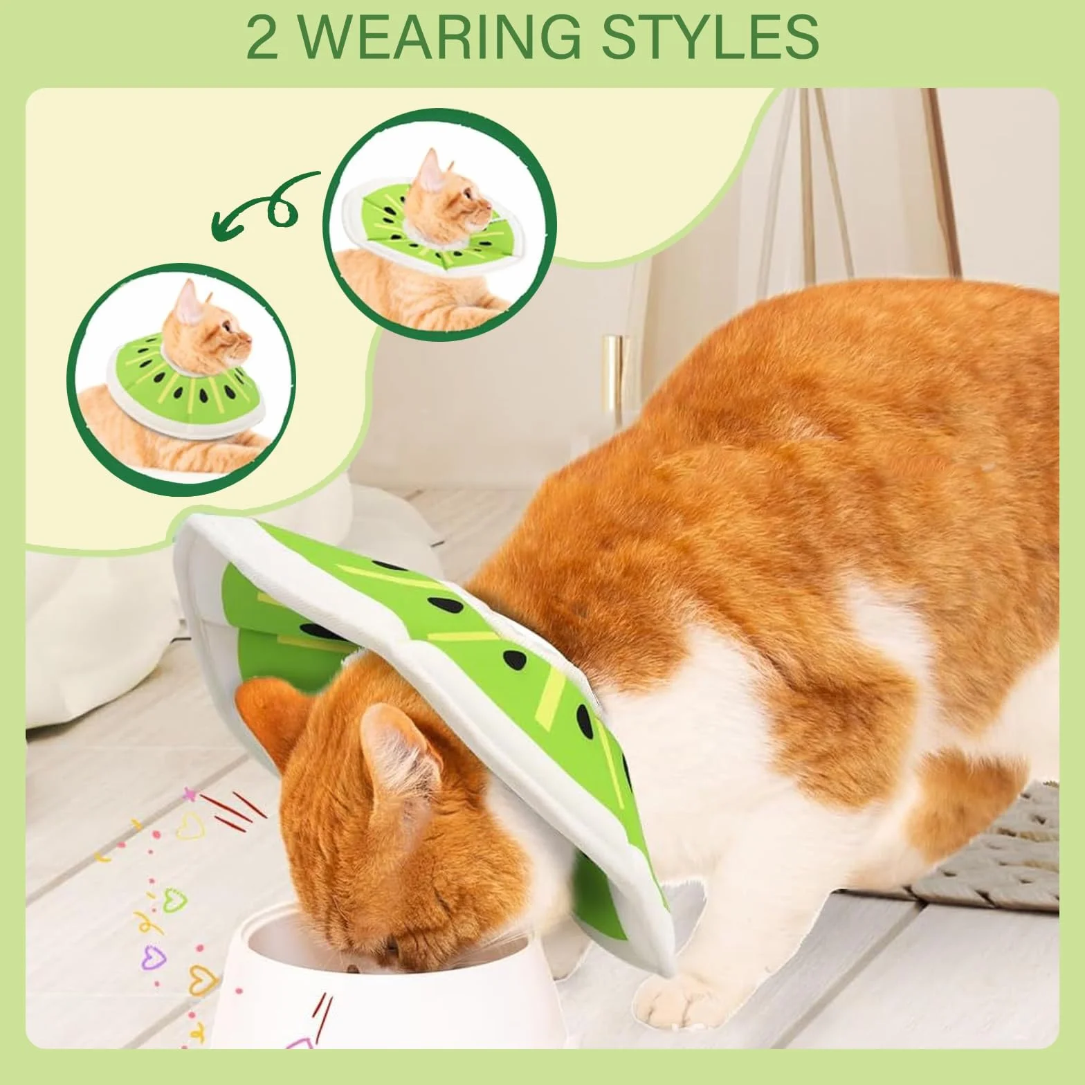 Collerette Réglable Anti Léchage pour Chat, Collier de Protection Récupération