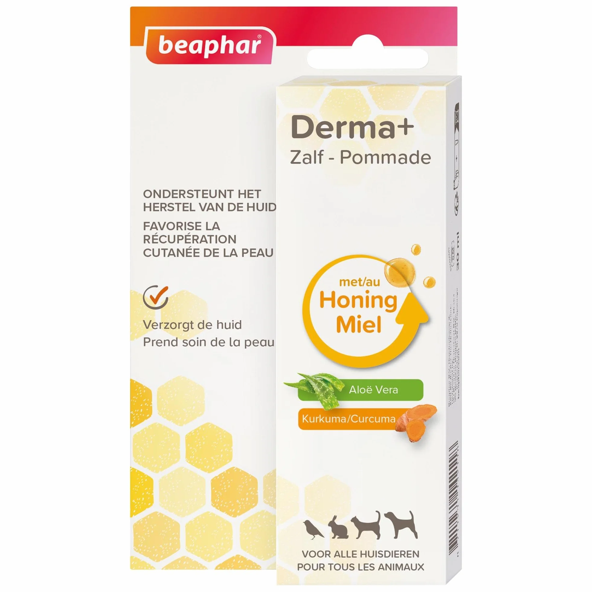 BEAPHAR Pommade Derma+ 30 ML pour Peaux endommagées et piqûres d’Insectes au Miel Curcuma Aloe Vera