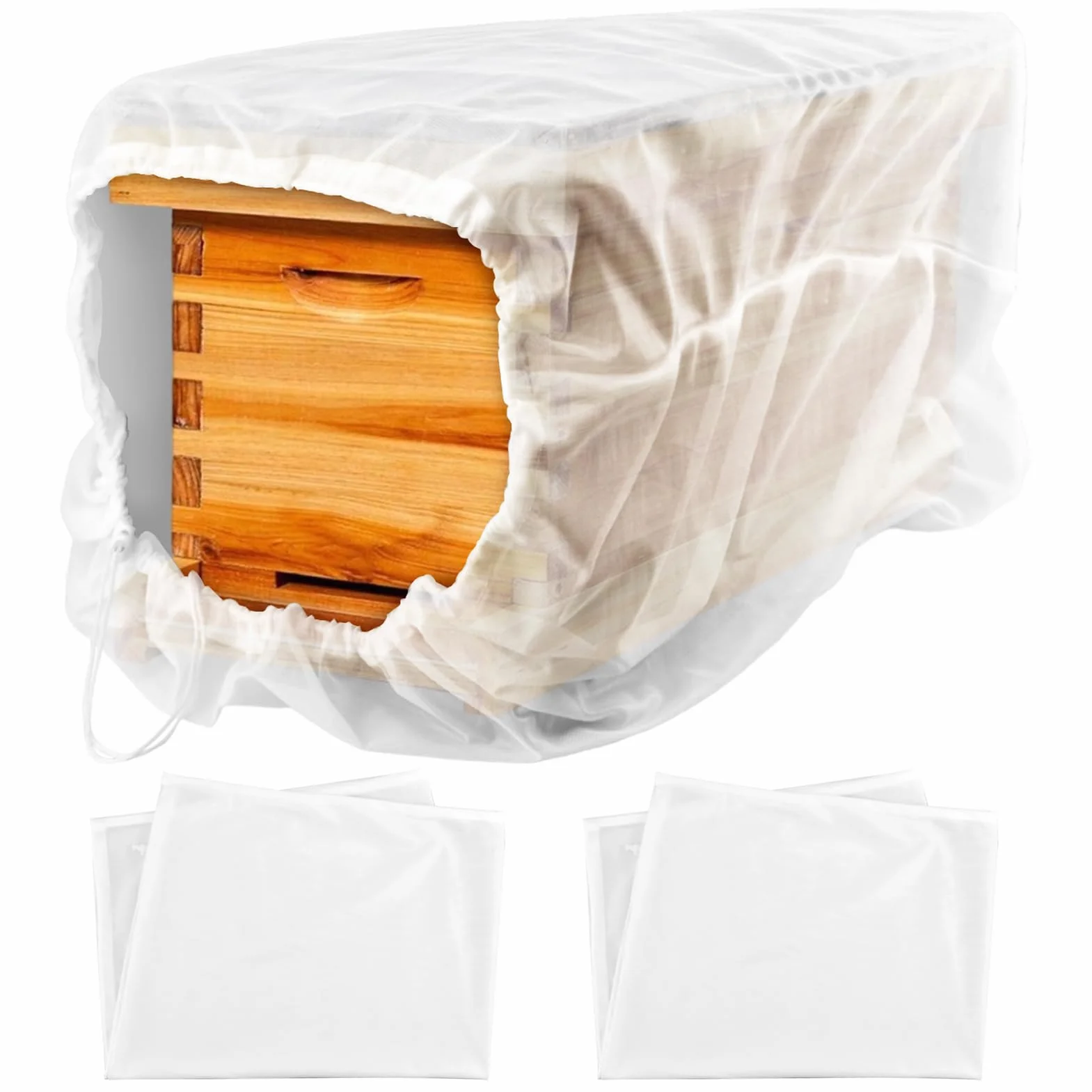 Sacs de transport en maille pour ruche polyester durable avec cordon de serrage sécurisé