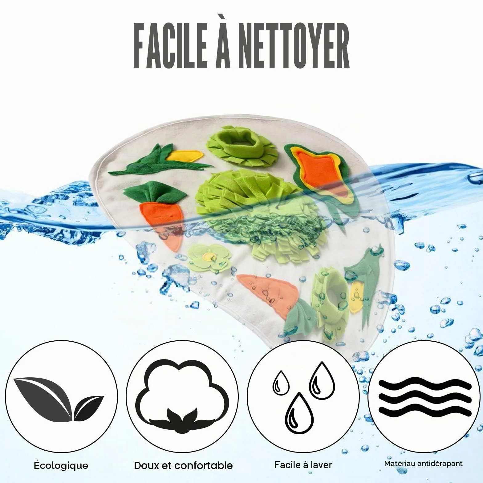 Tapis à renifler lavable pliable pour cochon d'Inde, lapin, entraînement odeur