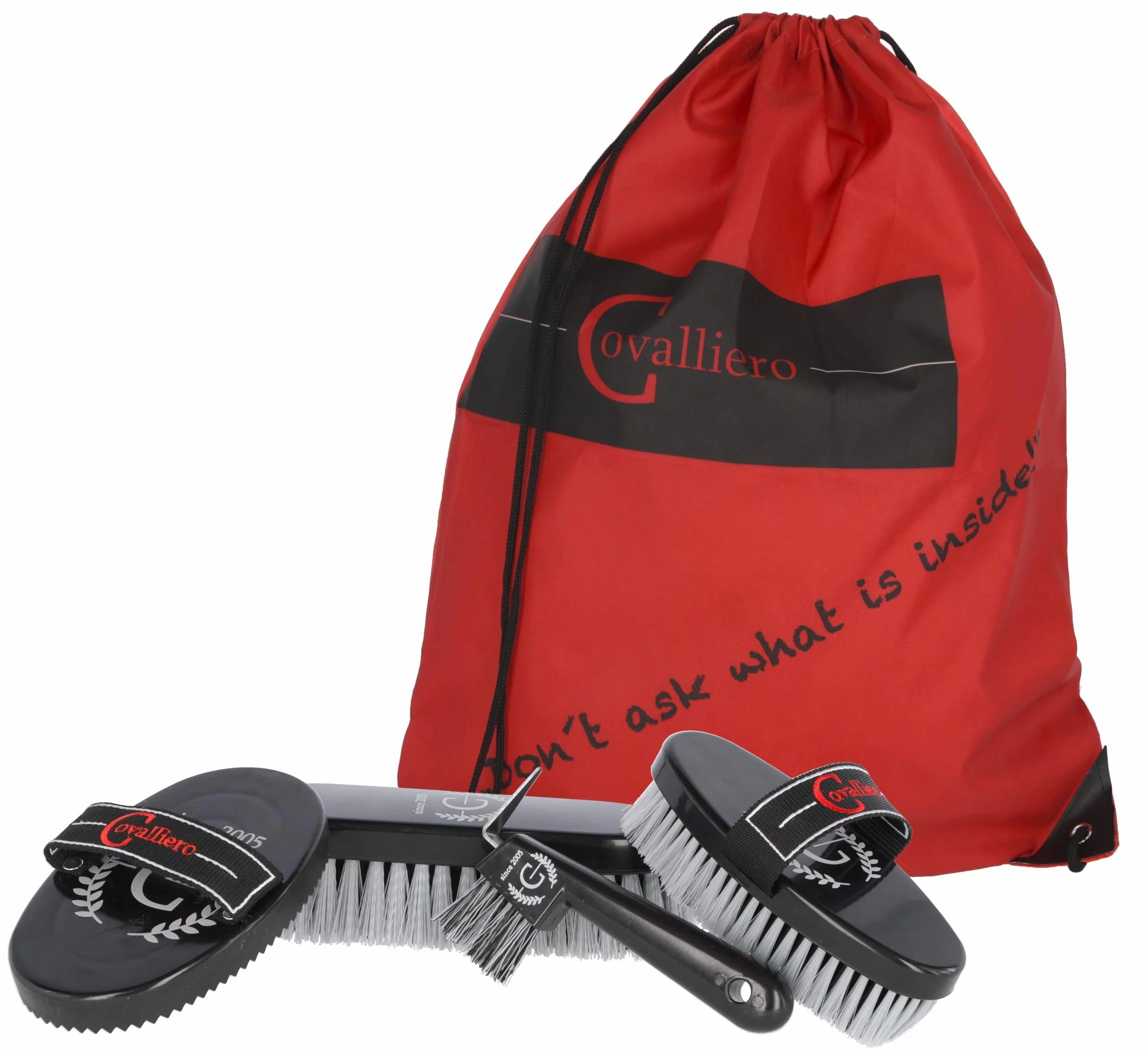 Covalliero Sac de Pansage Rempli Rouge 45x40cm Polyester avec Ustensiles de Toilettage