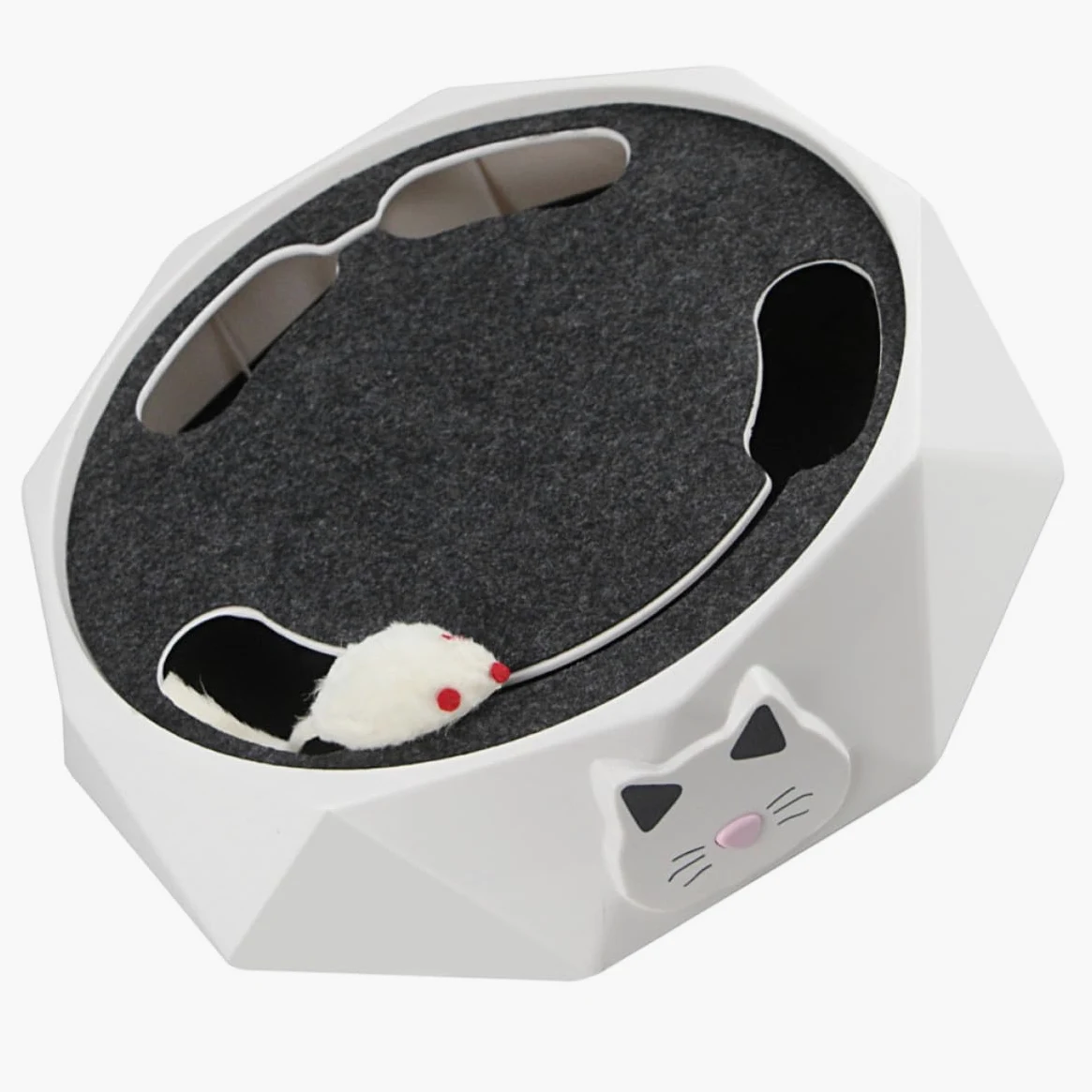 Homoyoyo Électrique pour Chat, de Chasse la Souris Interactif, Souris Mobile Automatique, Abs Blanc, pour Chaton et Chat Domestique