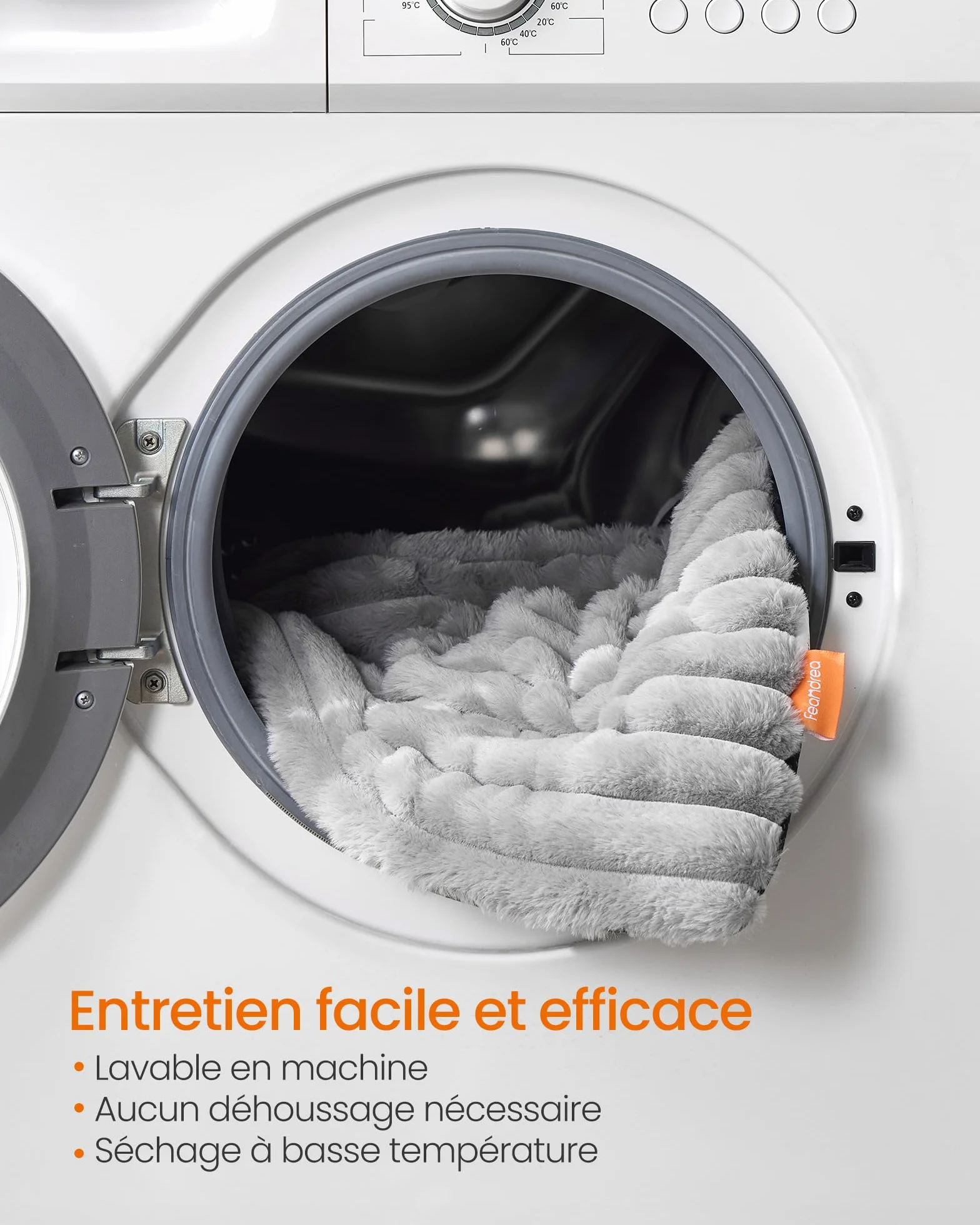 Feandrea Couverture pour Chien XL 105 x 70 cm Lavable en Machine Gris Tourterelle