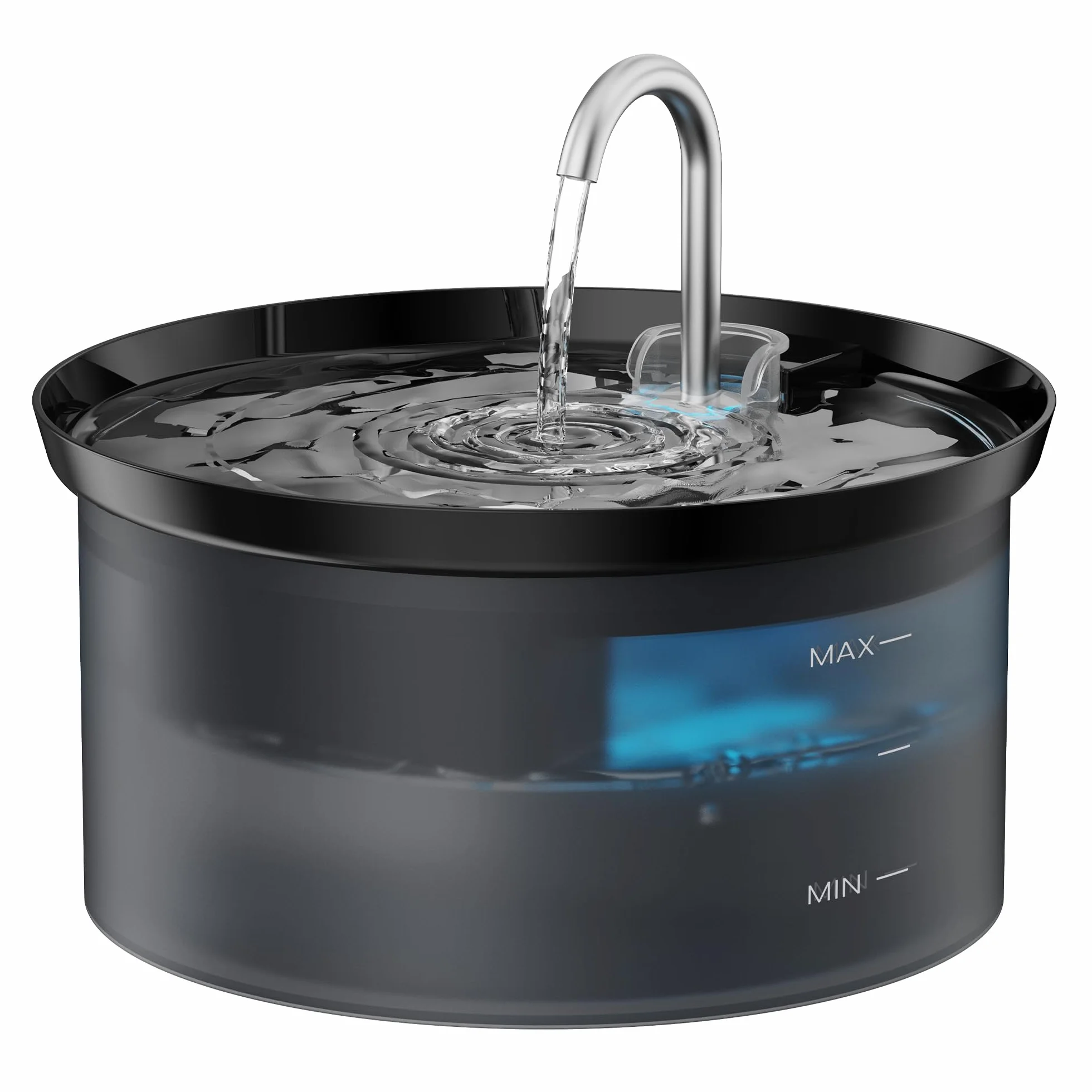 Fontaine à Eau pour Chat 2,5L avec Pompe Silencieuse et Filtre à Carbone Actif