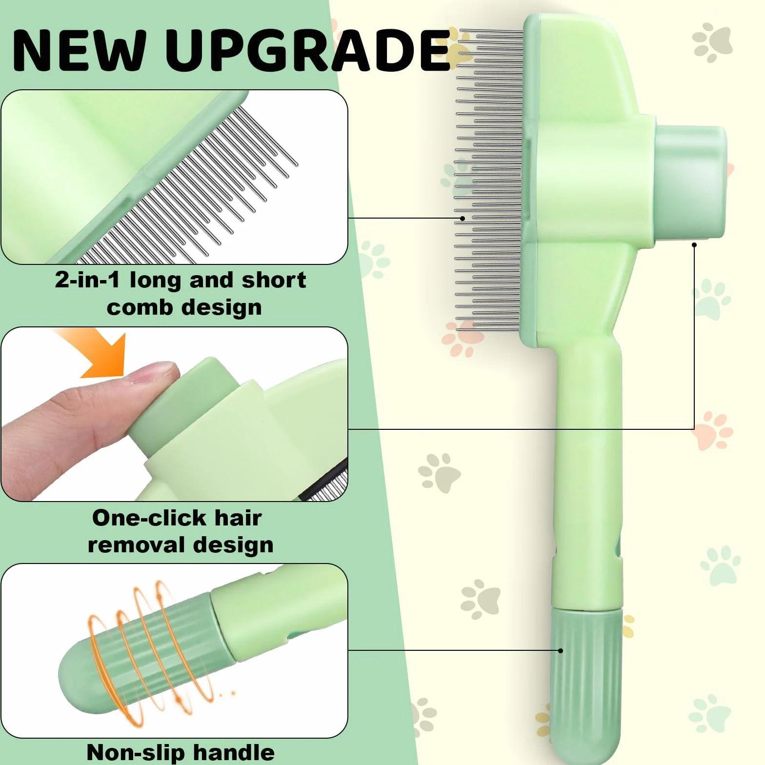 Redreo Fellblitz Brosse pour chat, peigne toilettage dents arrondies métal