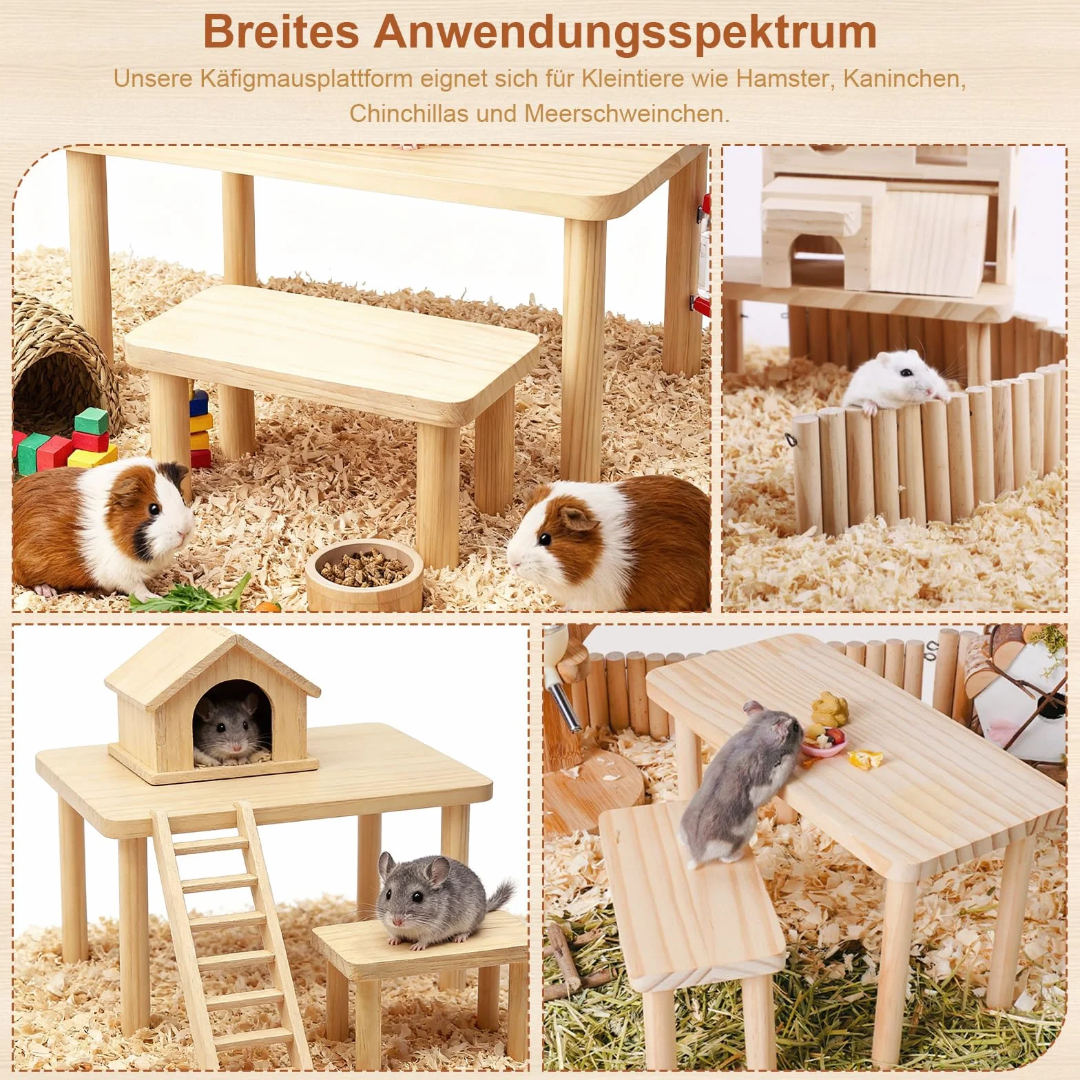 Accessoires pour hamster plates-formes en bois de pin escalade équilibre 25x14x12 cm 15x9x8 cm