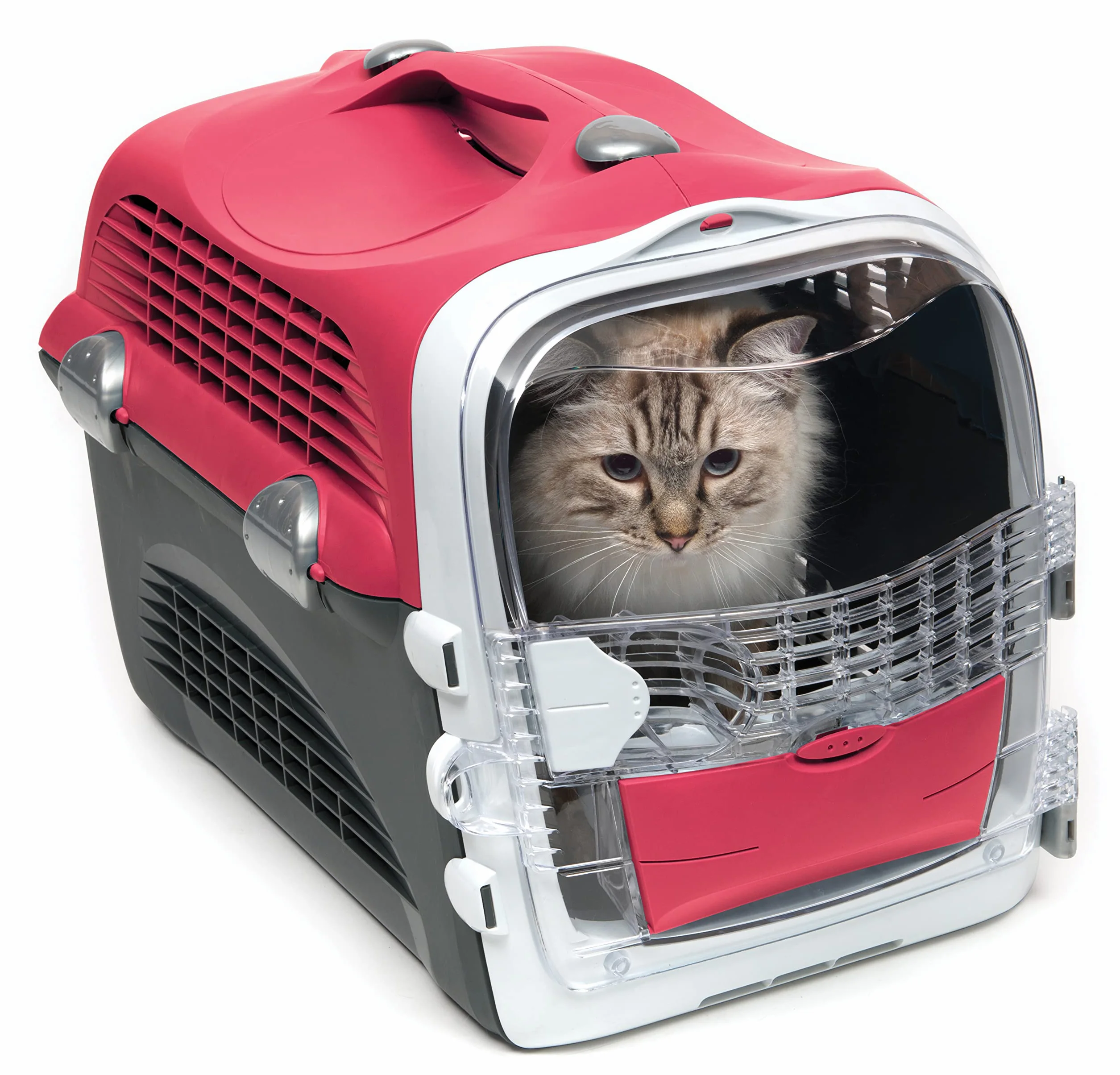 Catit Cage de Transport Cabrio pour Chat Rouge Cerise